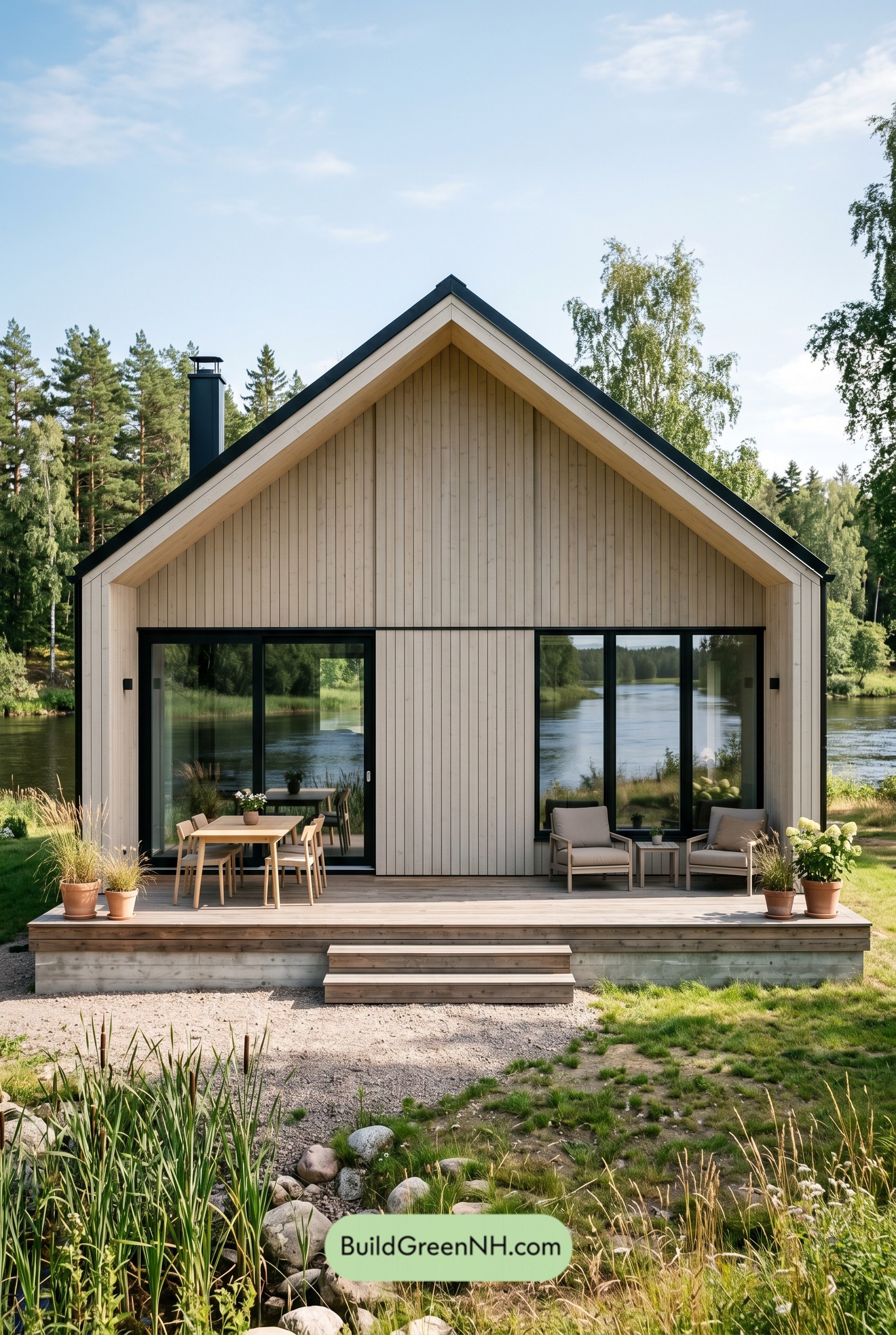 Single Story, 2 Beds, 1 Baths, 900 sq. ft., 30×30 Modern Bungalow Floor Plans: Sunriver Timber Square