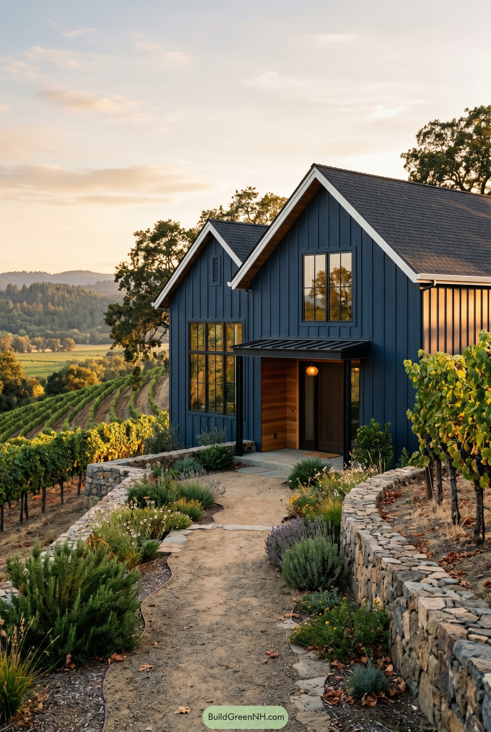 Deep Navy Modern Gabled Houses