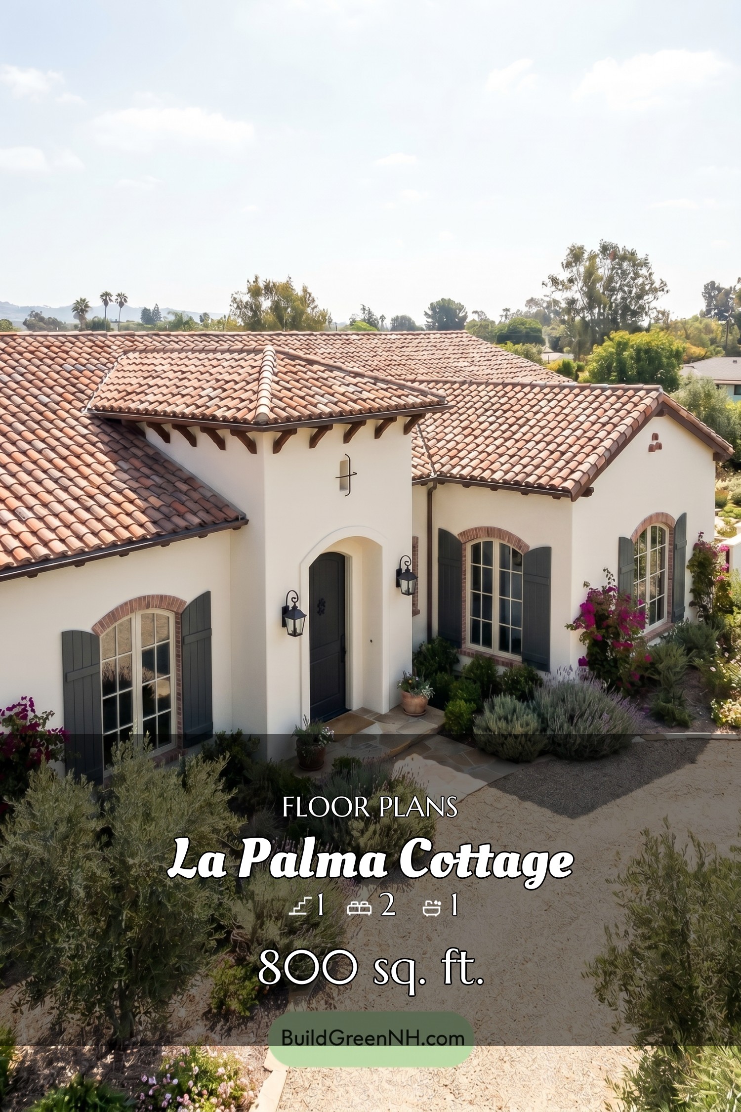 Limestone off-white walls, tonal trim, monochromatic shutters, black entry door, and matte black detailing