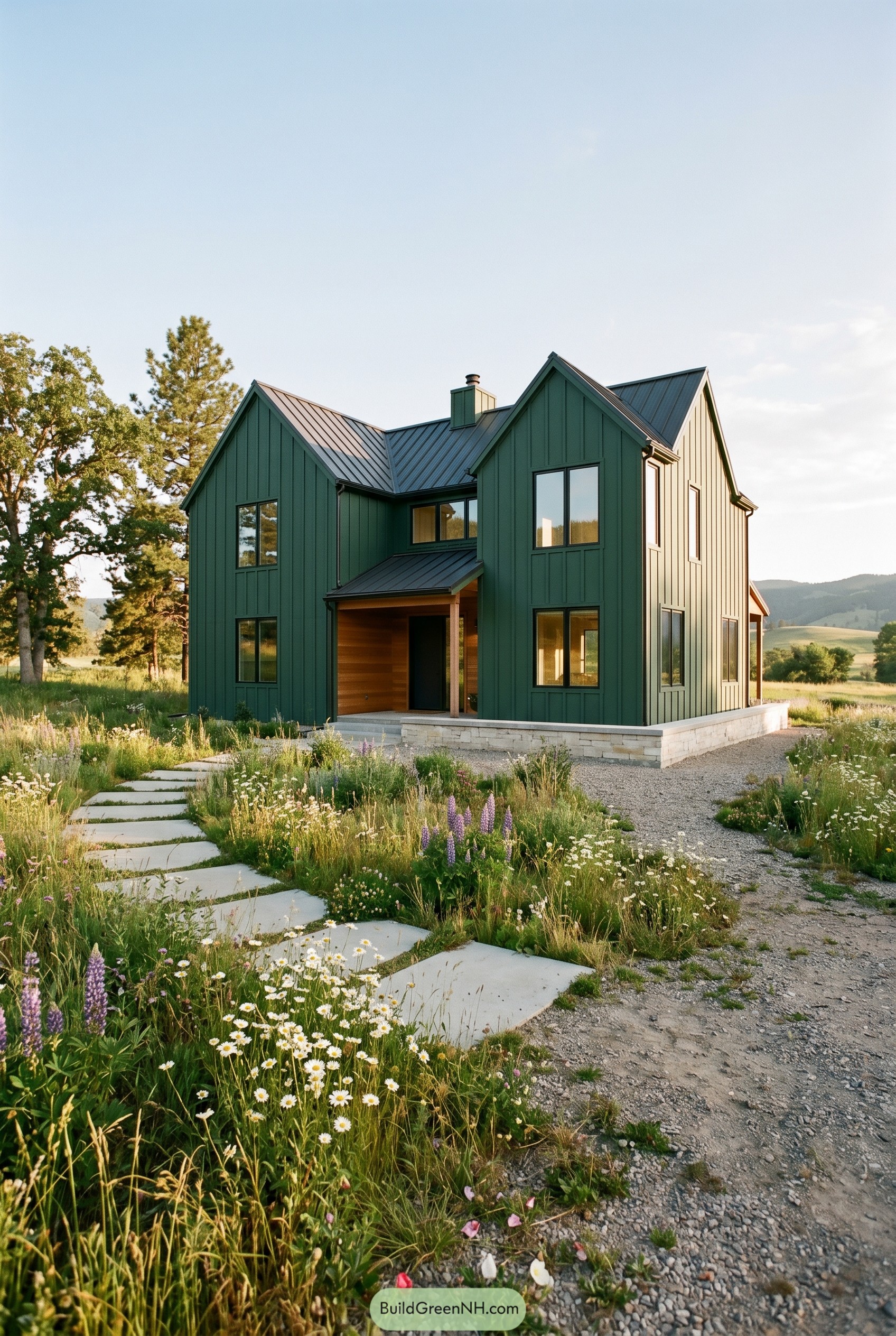 21 Breathtaking Forest Green Modern Gabled Houses to Spark a Hidden Treehouse Fantasy