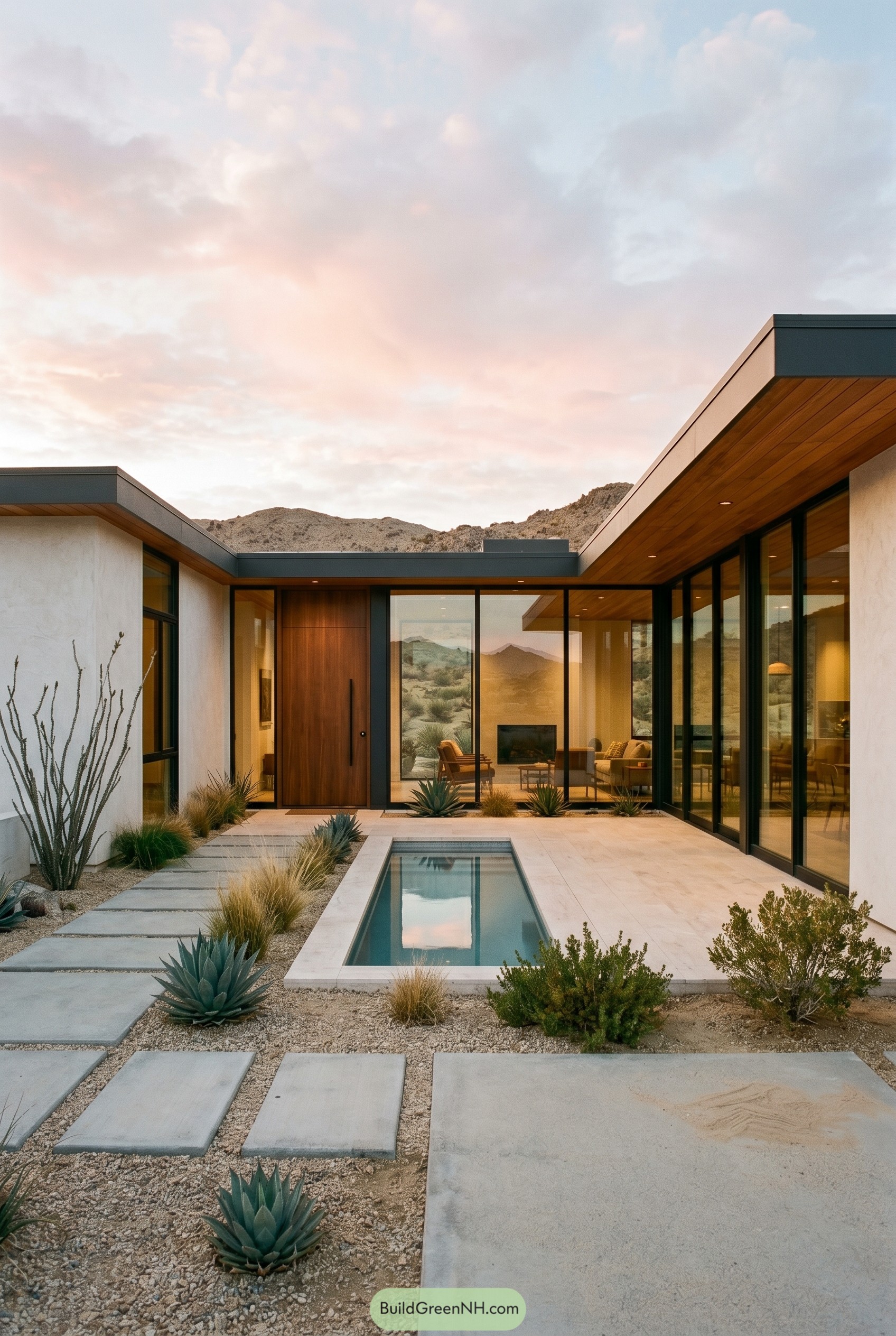 Modern desert house with courtyard plunge pool