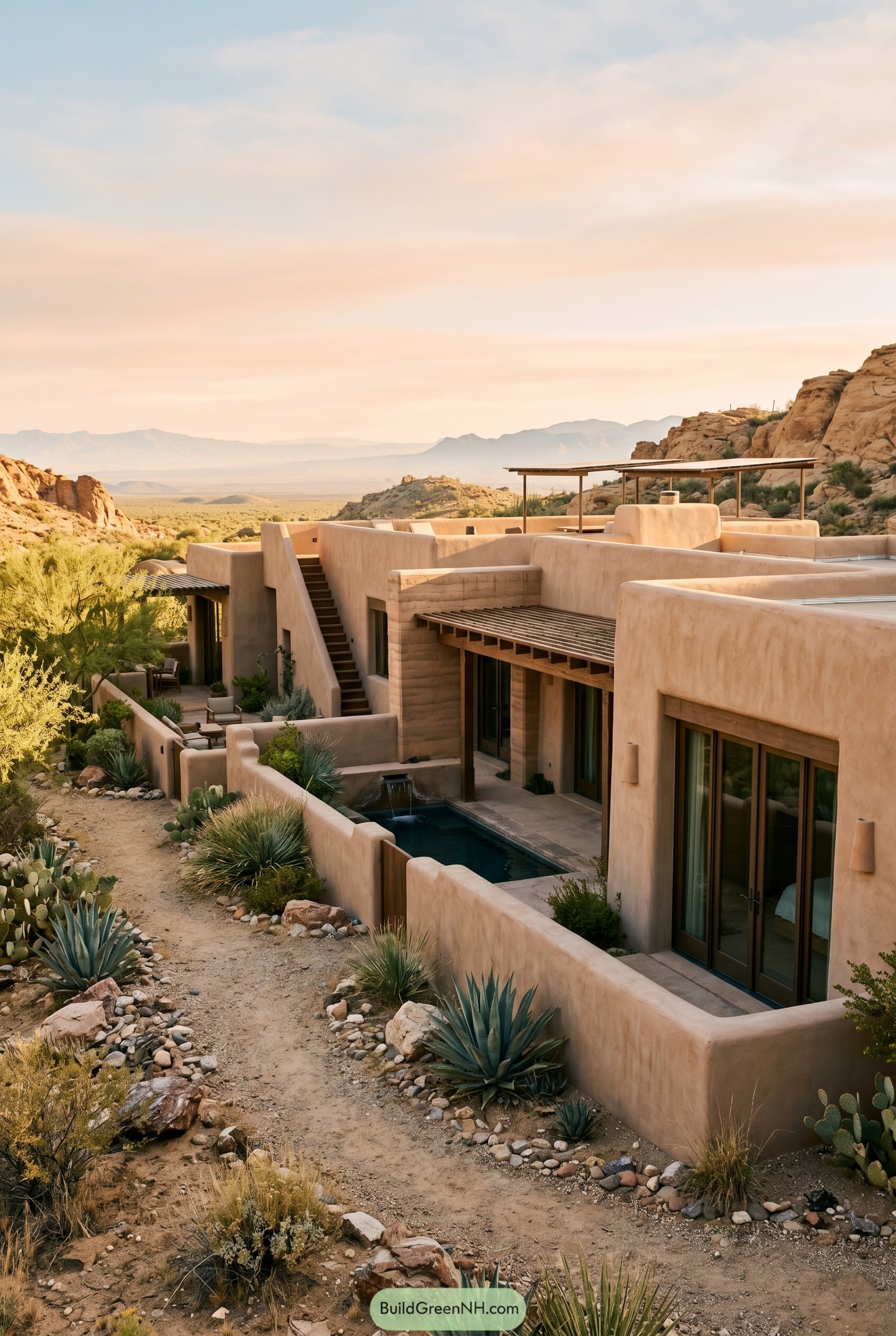 Adobe desert retreat with plunge pool