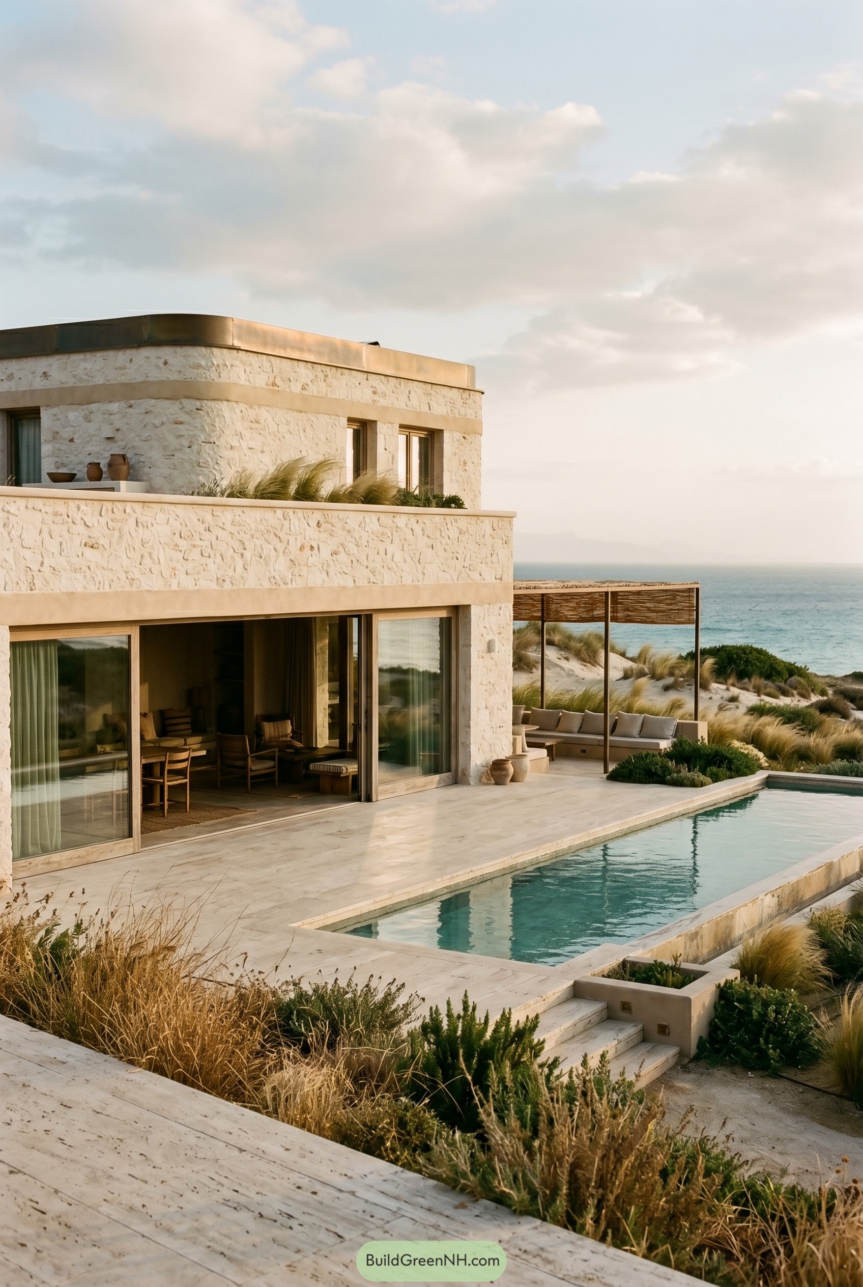 Stone seaside villa with pool terrace