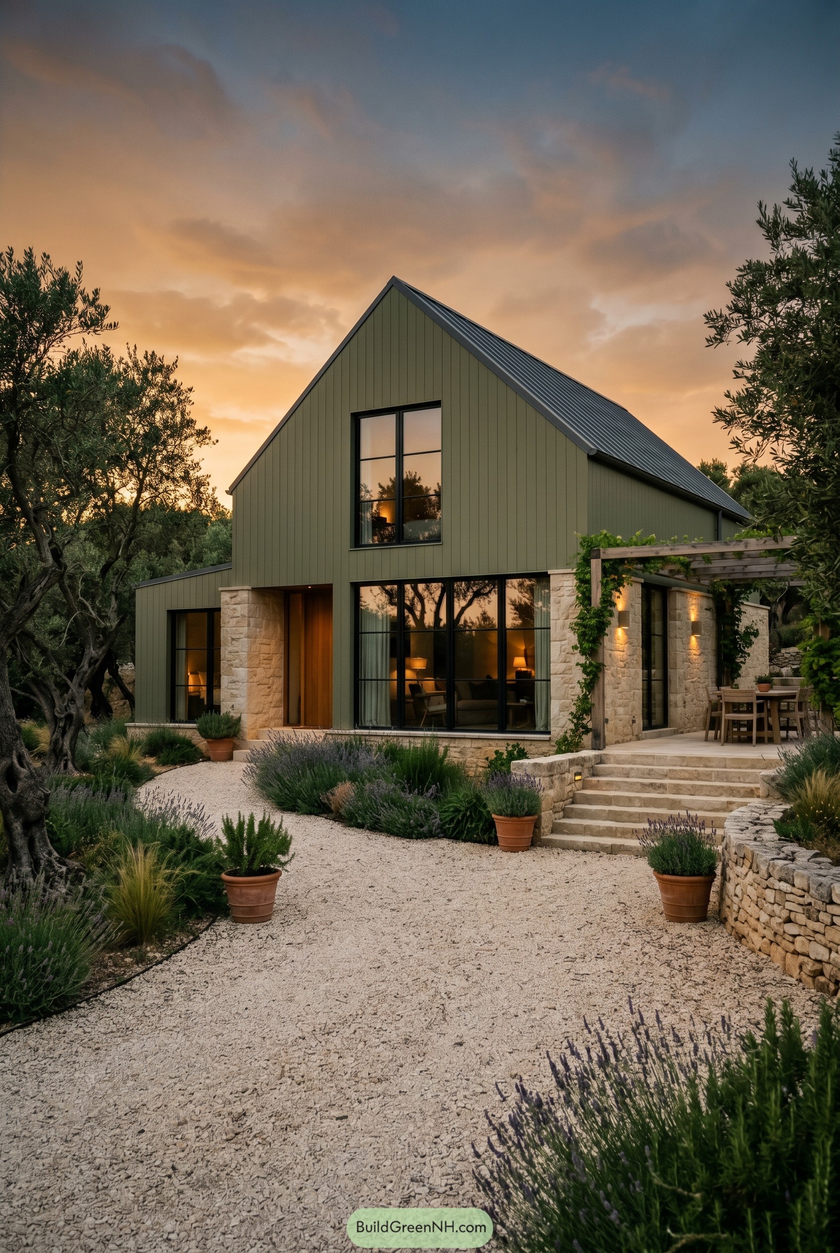 21 Unforgettable Modern Gable Houses With Olive Green Exteriors