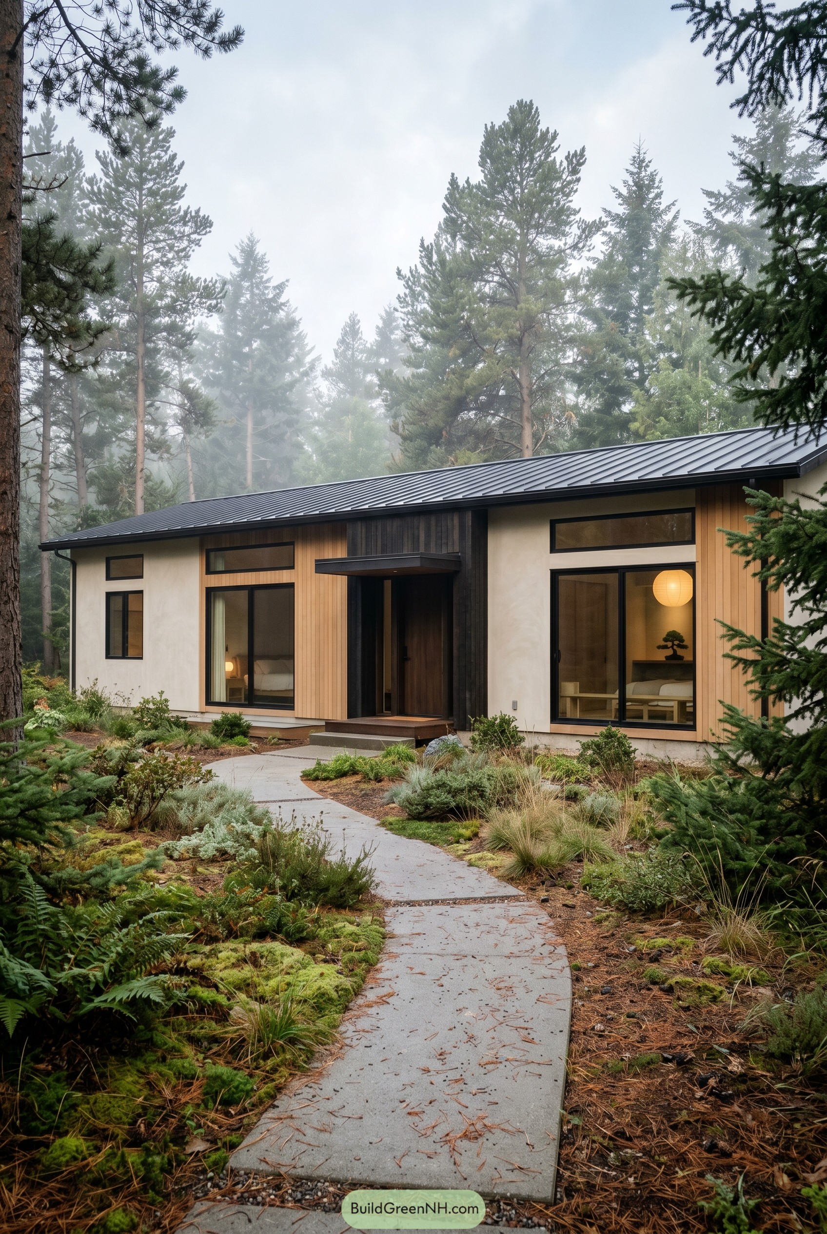 Single story Japandi home in misty pines
