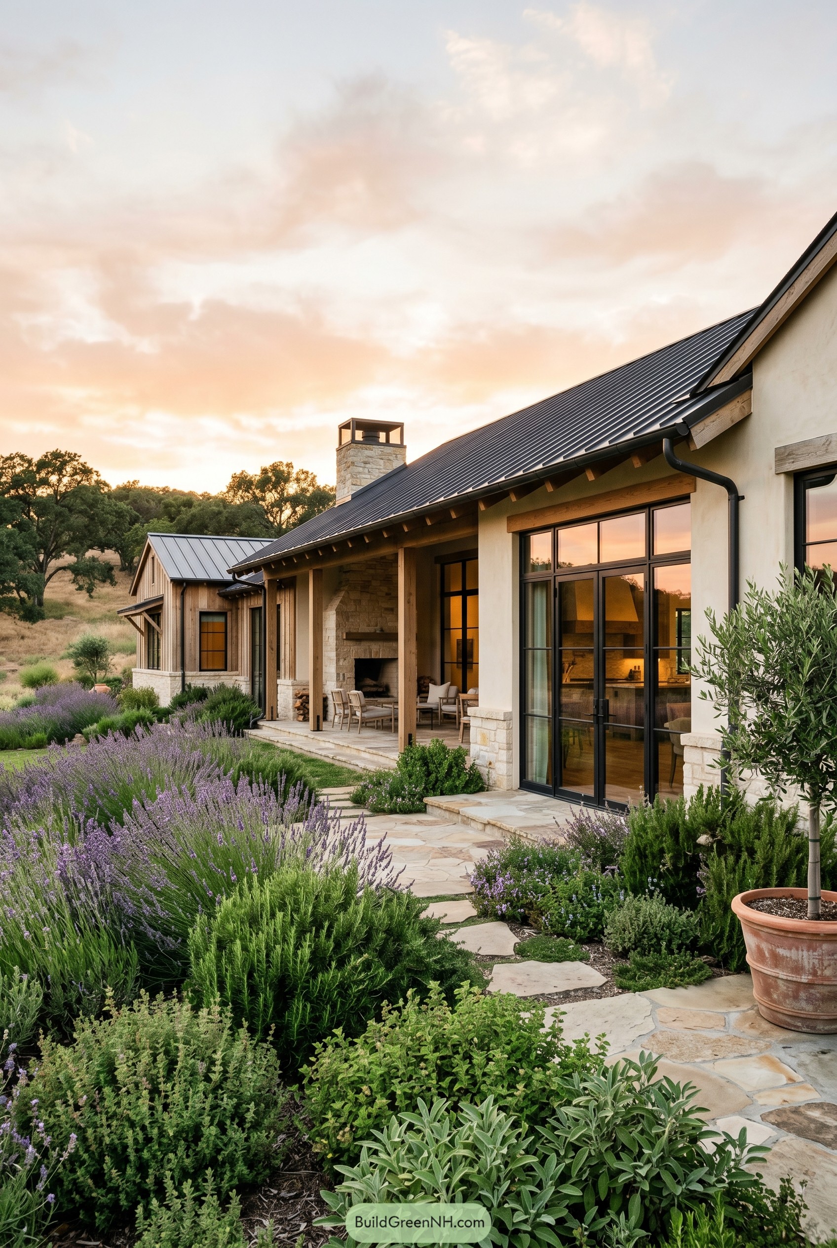Modern rustic ranch with lavender garden