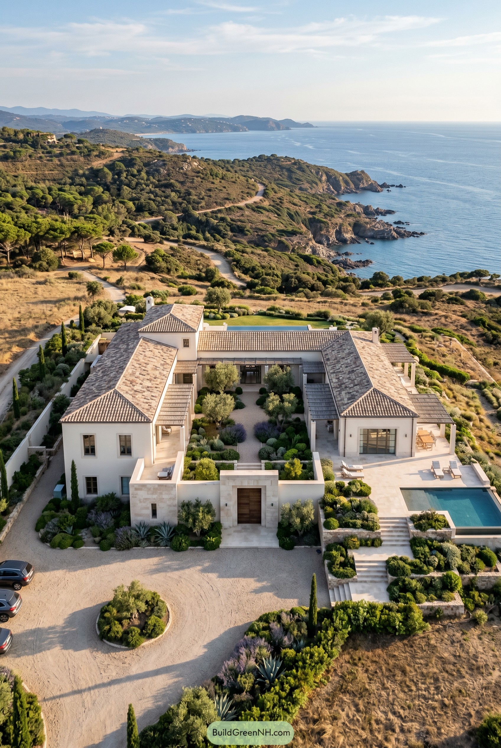 Large Tuscan villa with courtyard and sea view