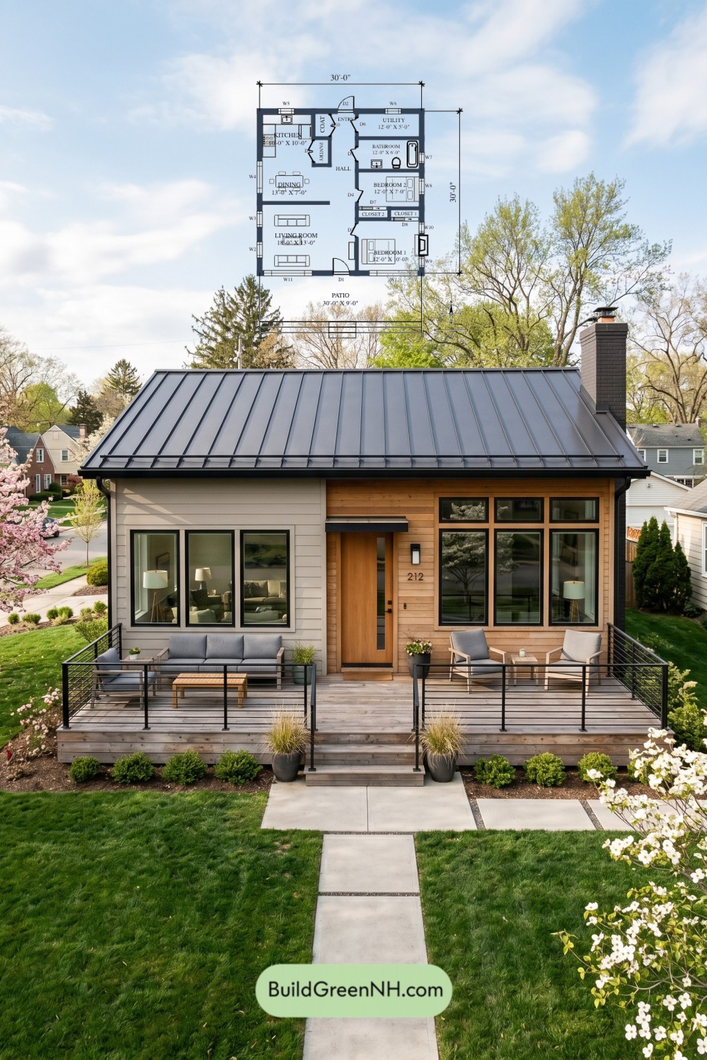 Hearthline Deck Bungalow Floor Plan