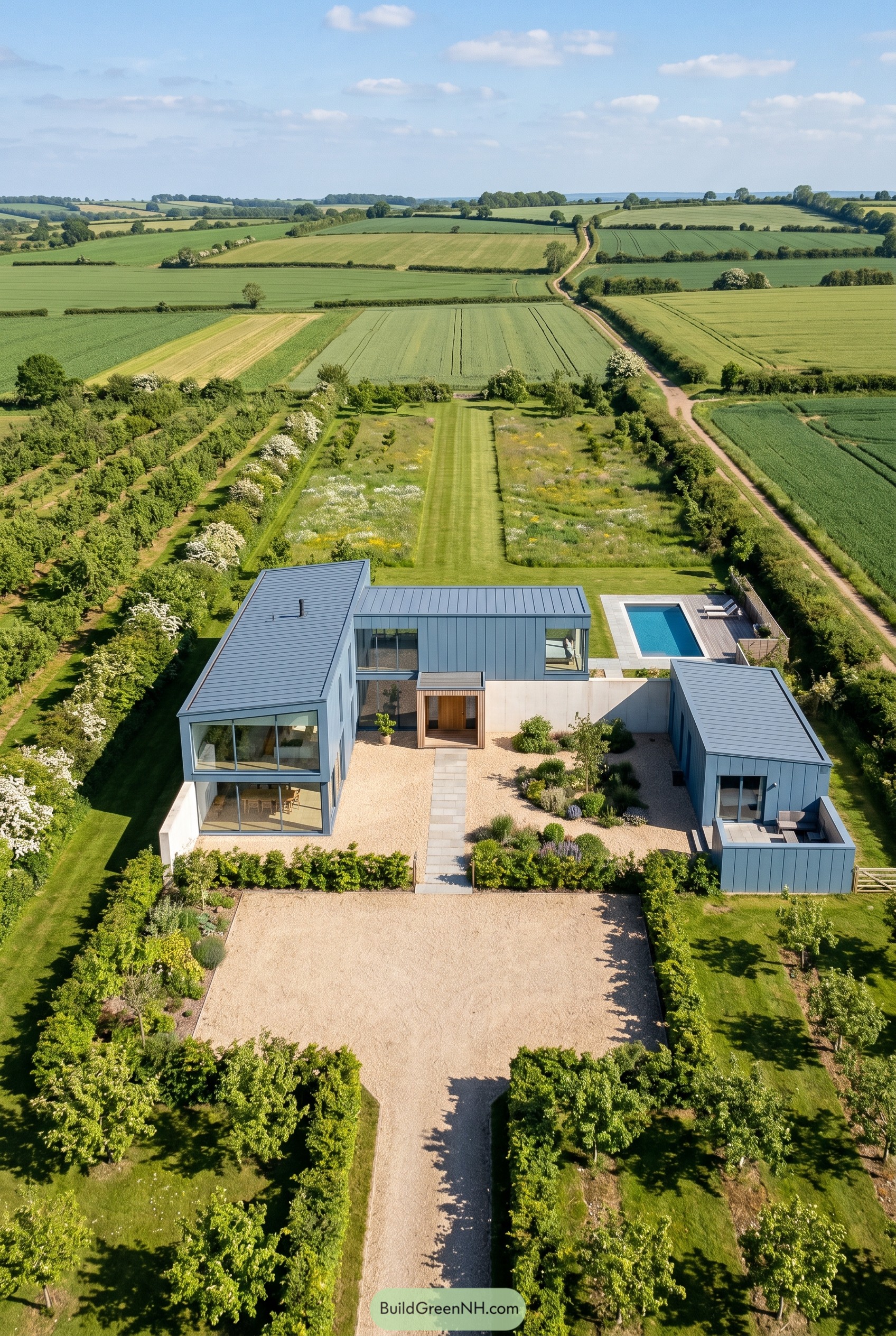 Ultra Modern House Exteriors In Dusty Blue