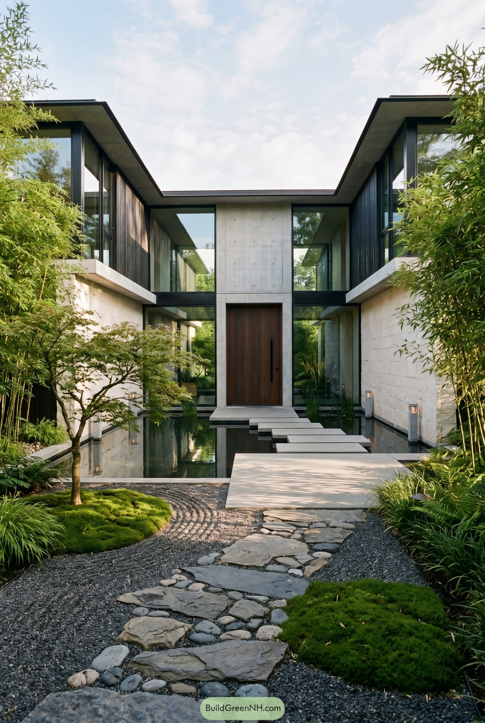 Modern courtyard home with reflecting pool