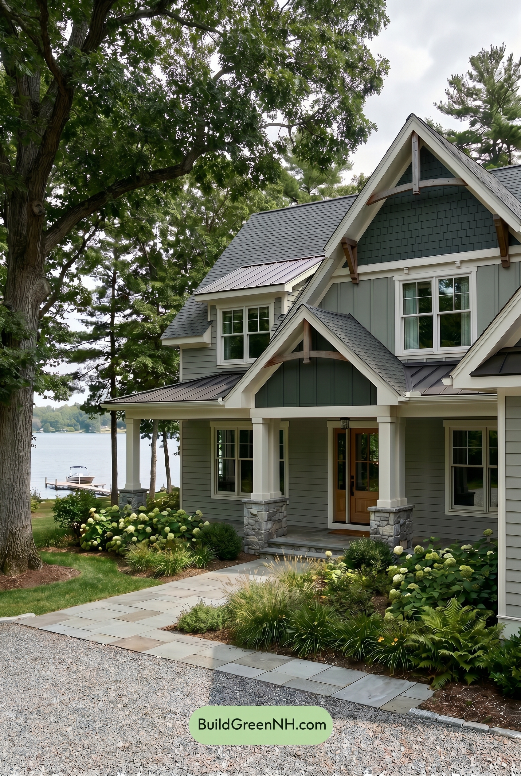 American Craftsman Green Exterior Color Schemes: Pale Green Grace - Shade