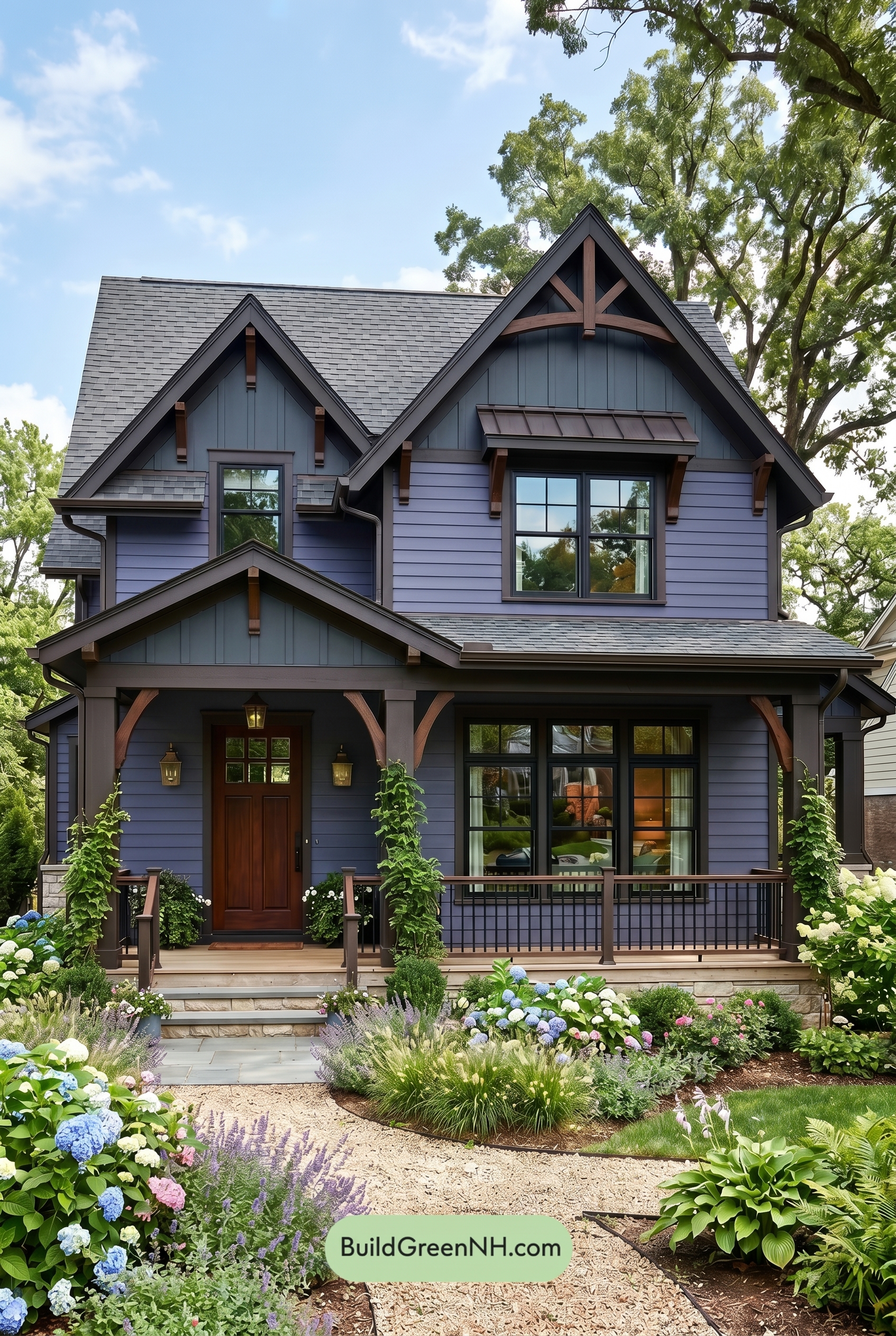 Craftsman Blue Exterior Color Scheme: Indigo Chestnut Glow