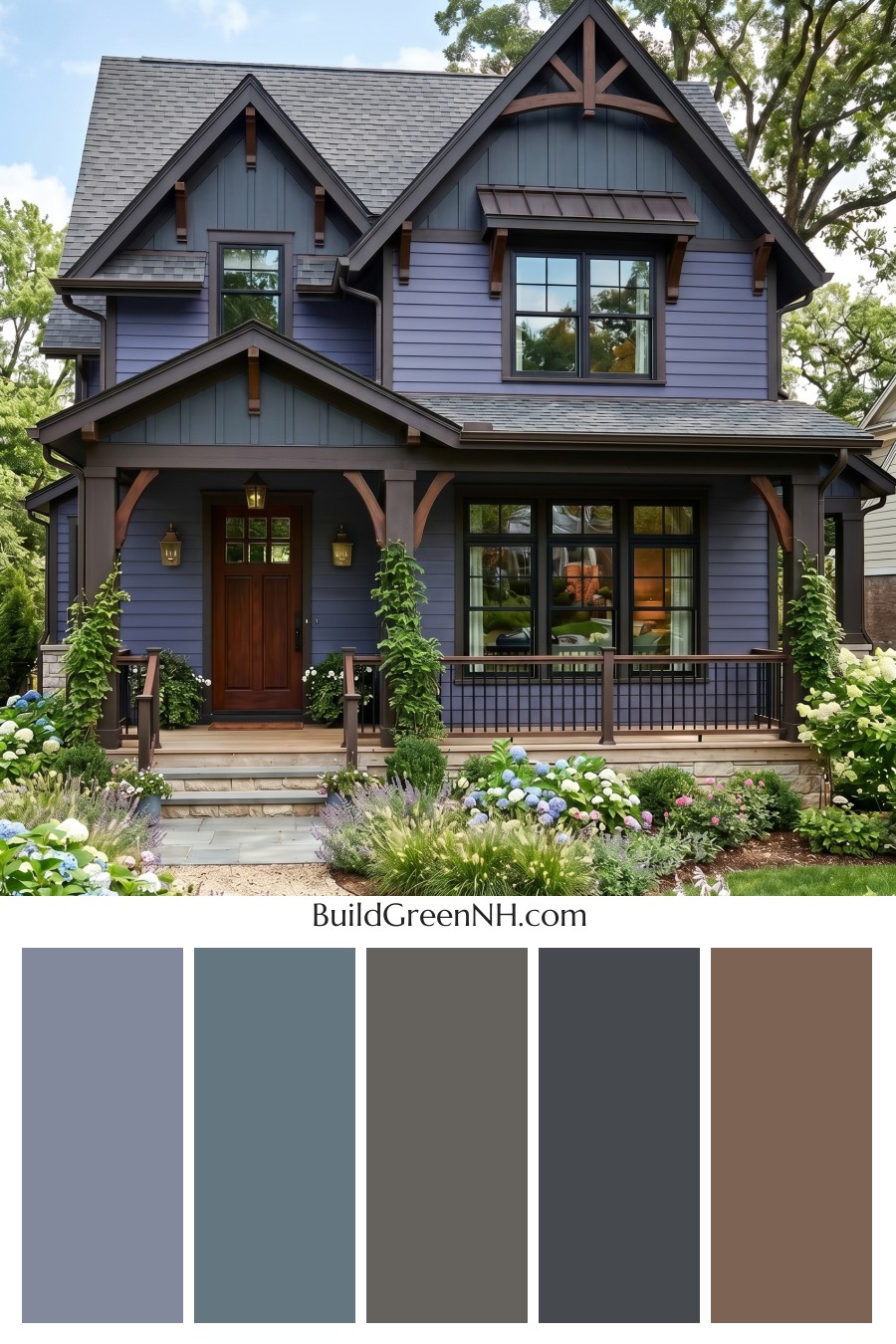 Craftsman Blue Exterior Color Scheme: Indigo Chestnut Glow