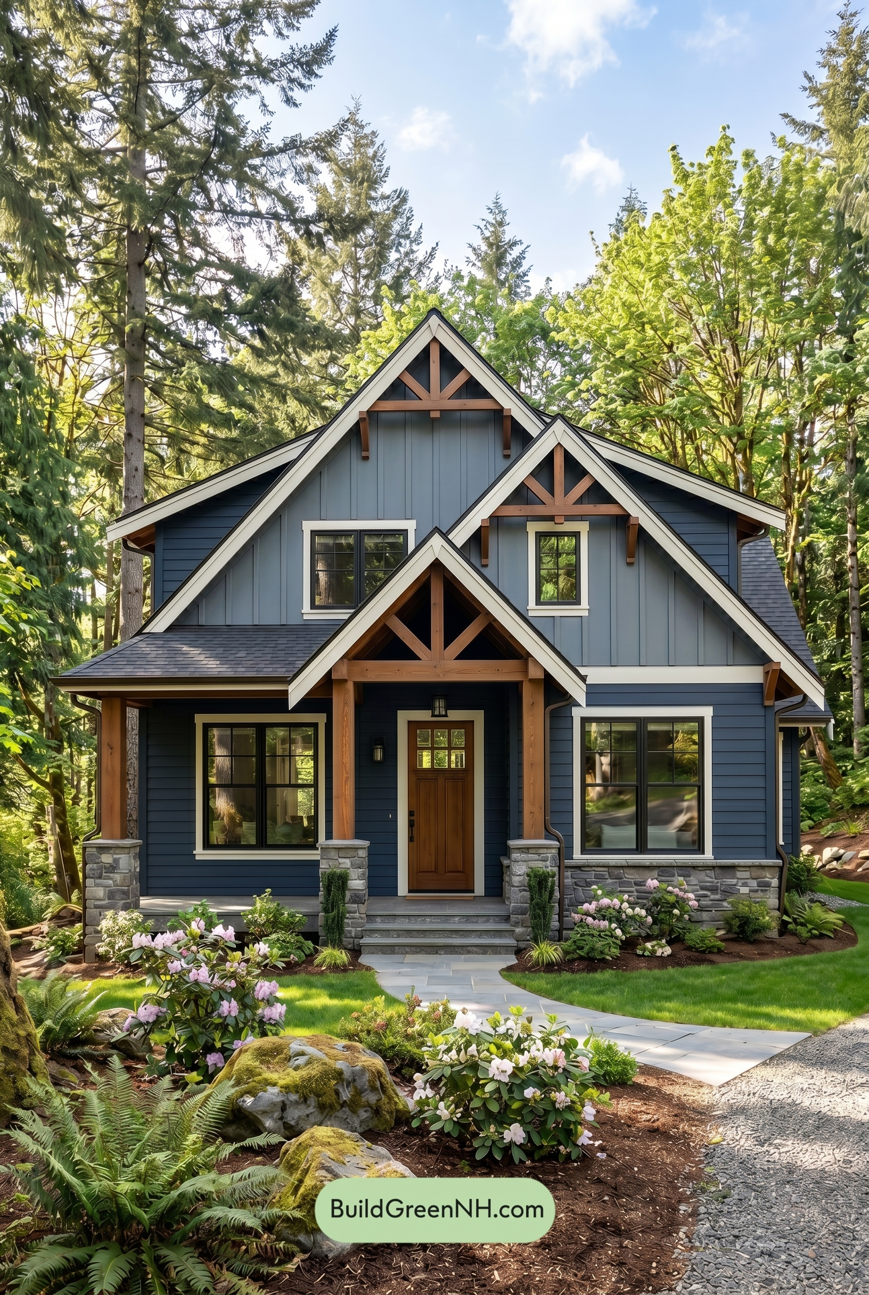 Craftsman Blue Exterior Color Scheme: Navy Cedar Poise