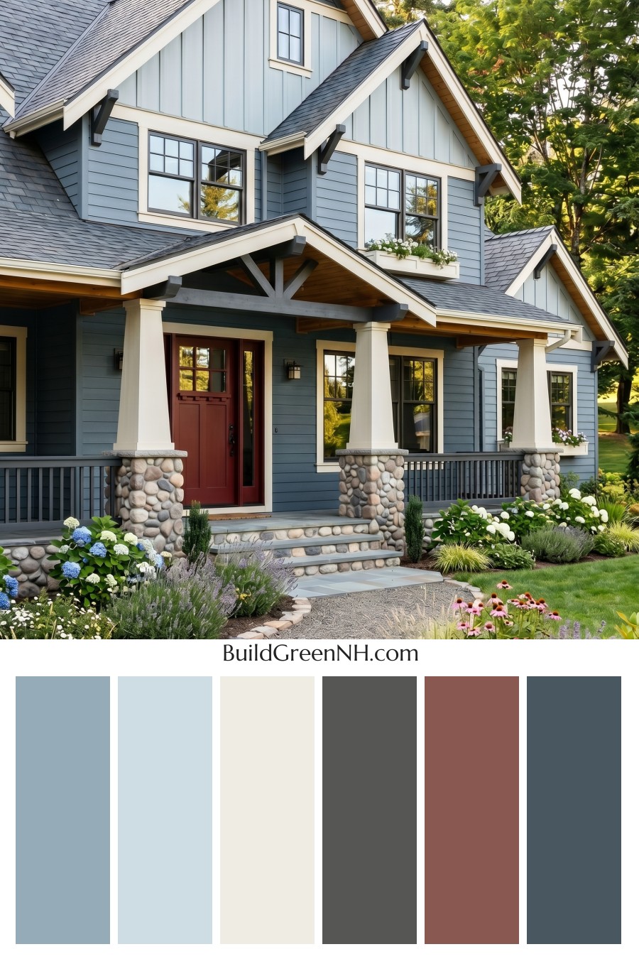 Craftsman Blue Exterior Color Scheme: Pewter Blue Welcome