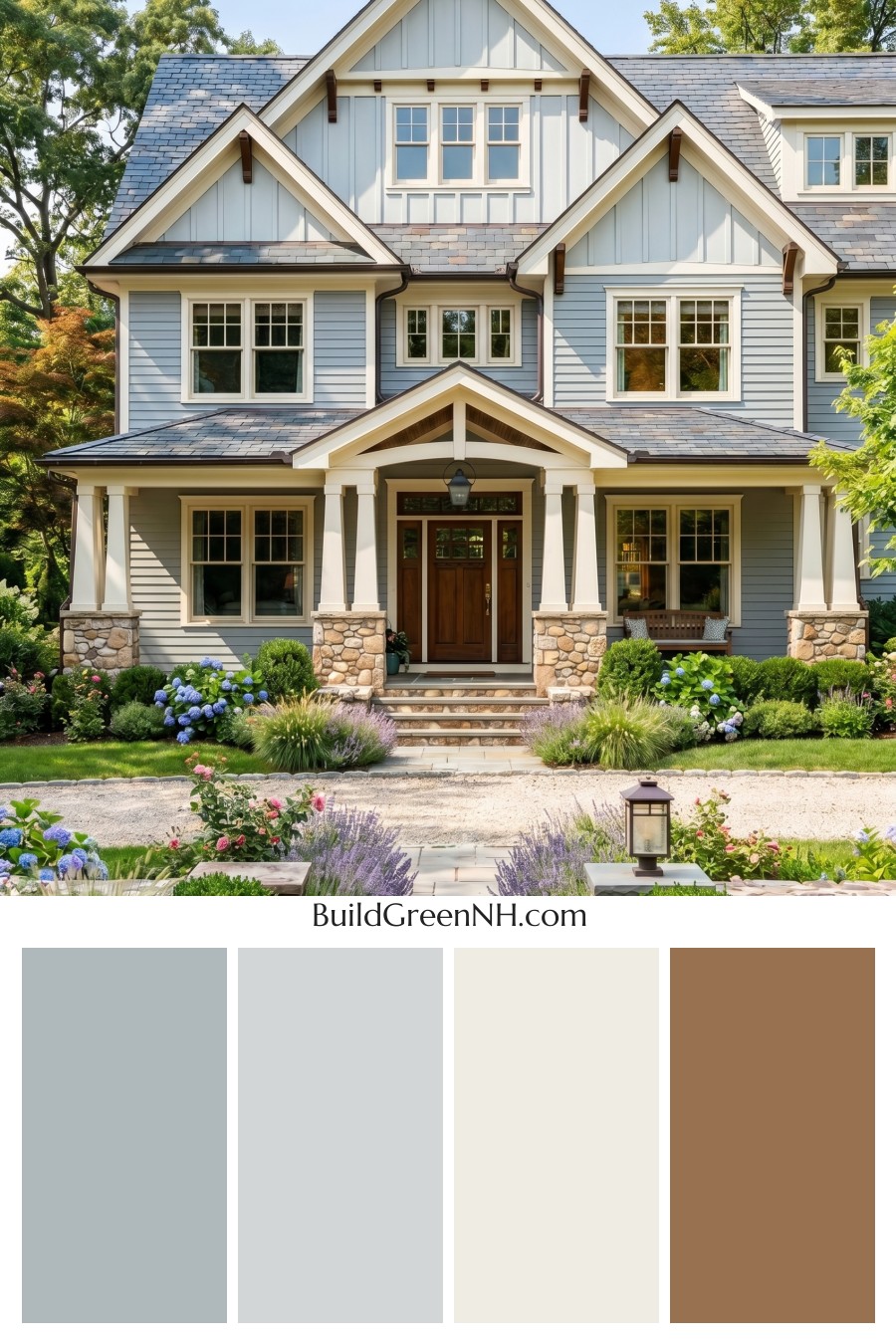Craftsman Blue Exterior Color Scheme: Soft Blue Timber