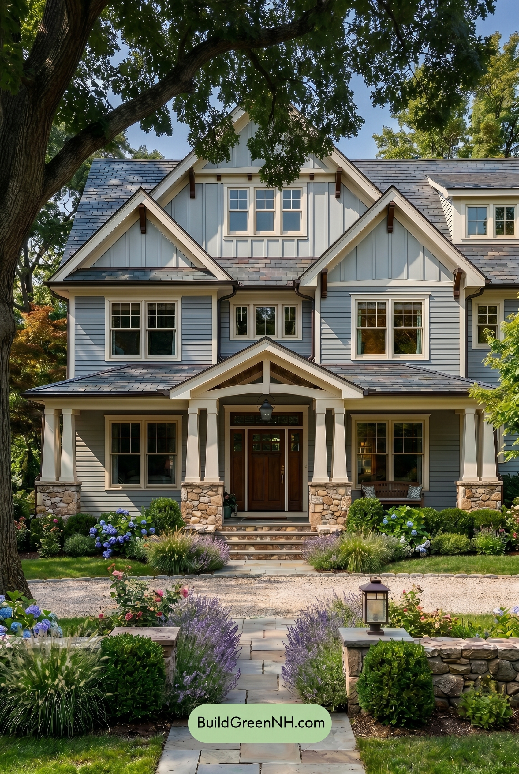 Craftsman Blue Exterior Color Scheme: Soft Blue Timber - Shade