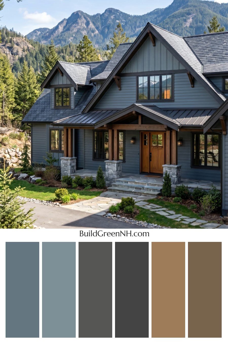 Craftsman Blue Exterior Color Scheme: Storm Slate Warmth