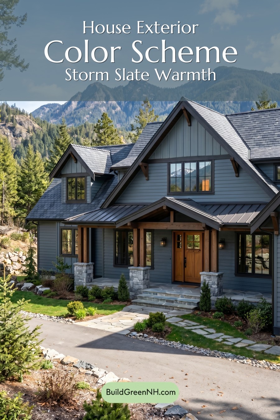 Craftsman Blue Exterior Color Scheme: Storm Slate Warmth