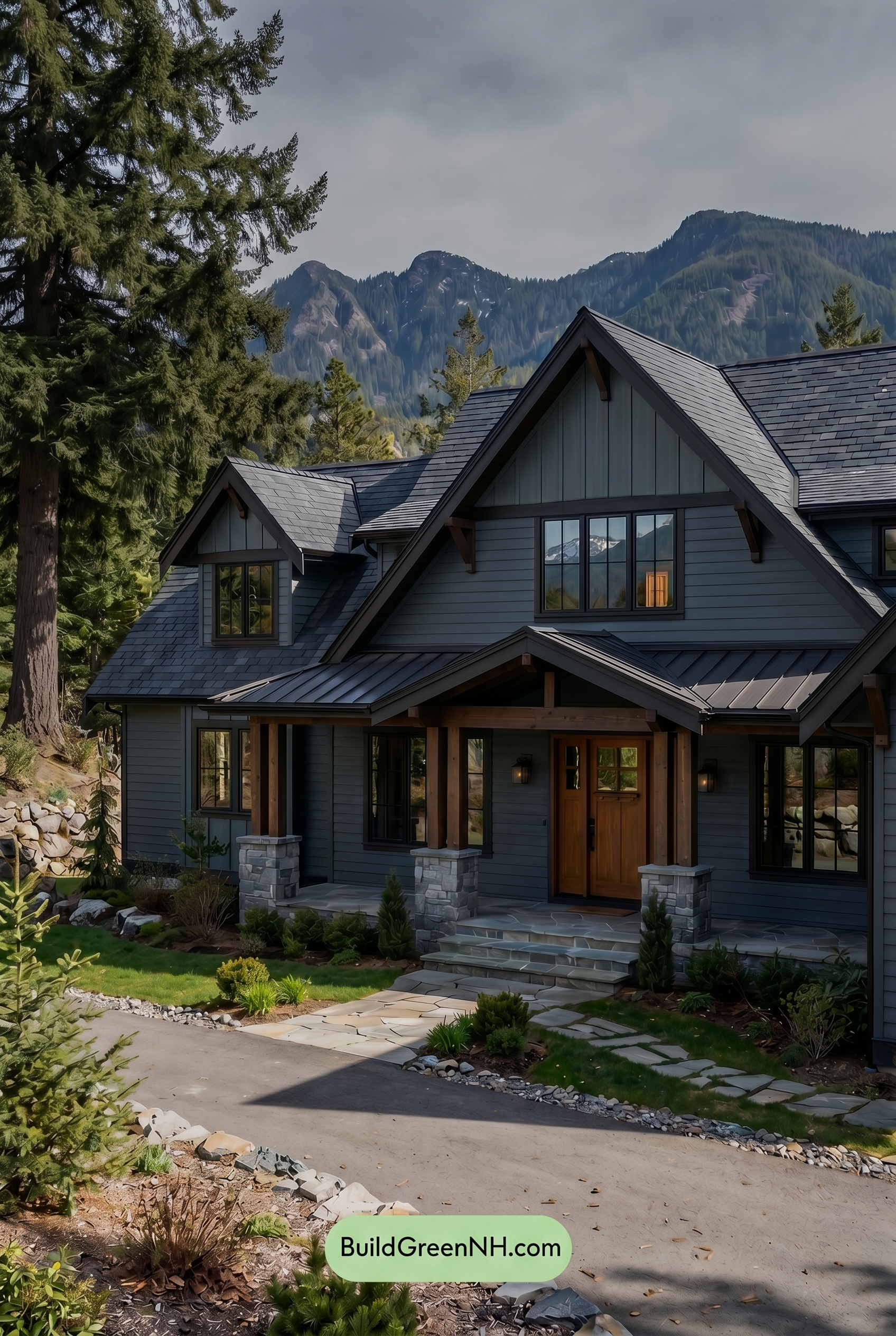 Craftsman Blue Exterior Color Scheme: Storm Slate Warmth - Shade
