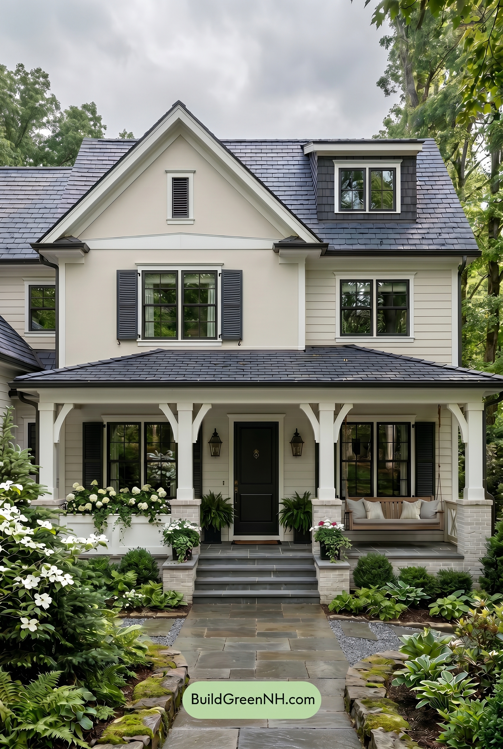 Craftsman White Color Scheme: Alabaster Shadow Slate - Overcast