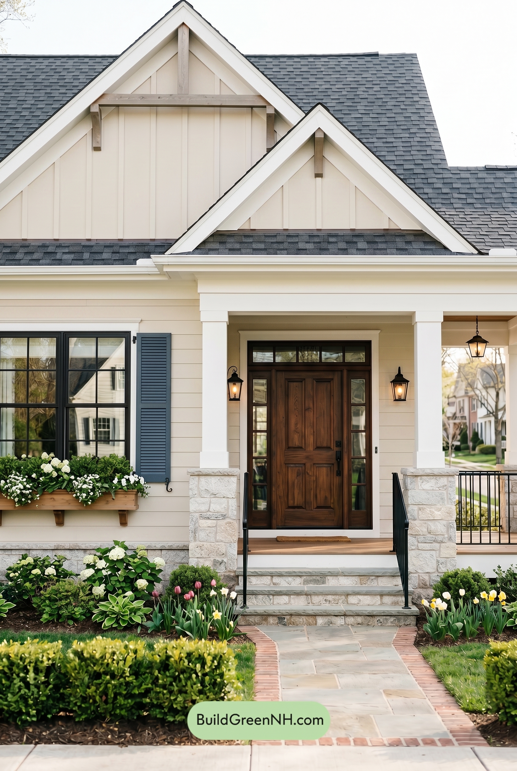 Craftsman White Color Scheme: Chalk Blue Walnut