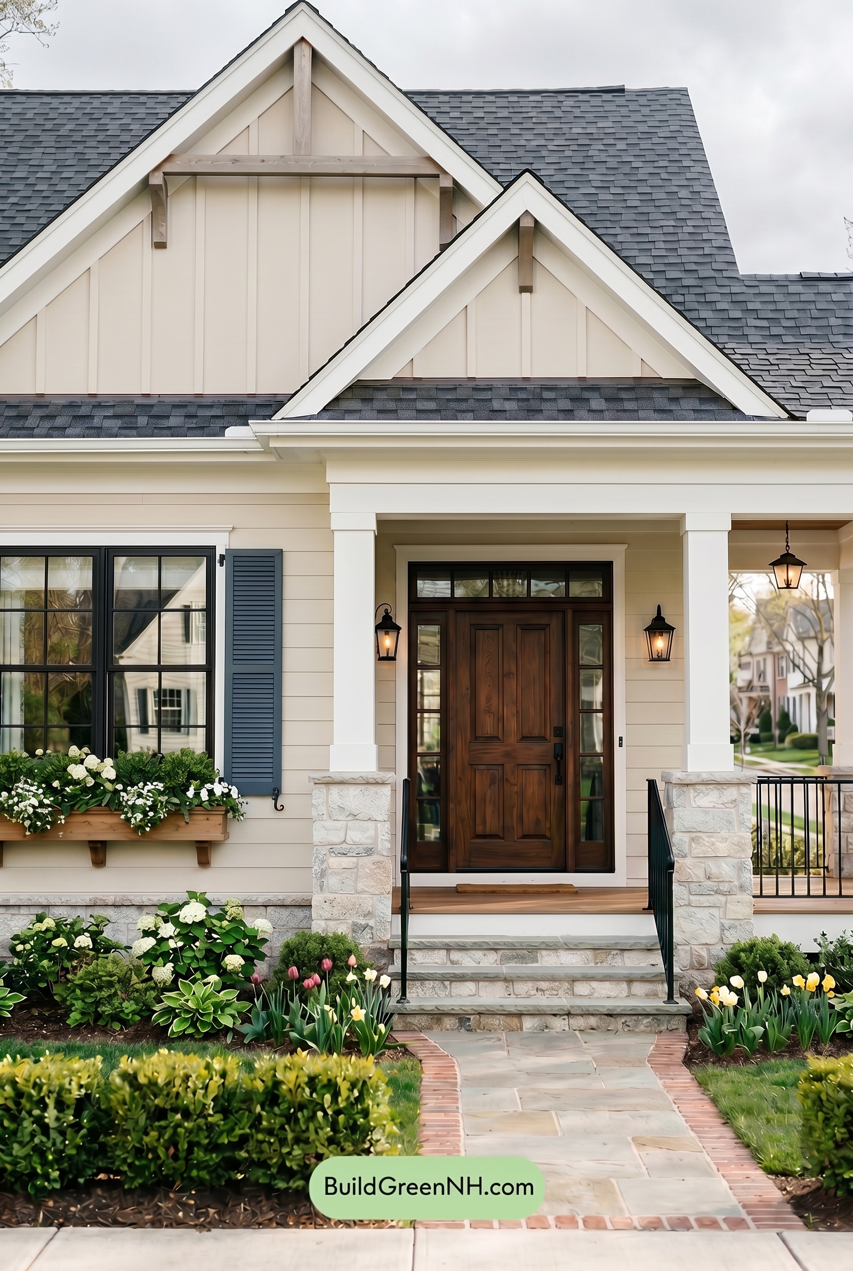 Craftsman White Color Scheme: Chalk Blue Walnut - Overcast