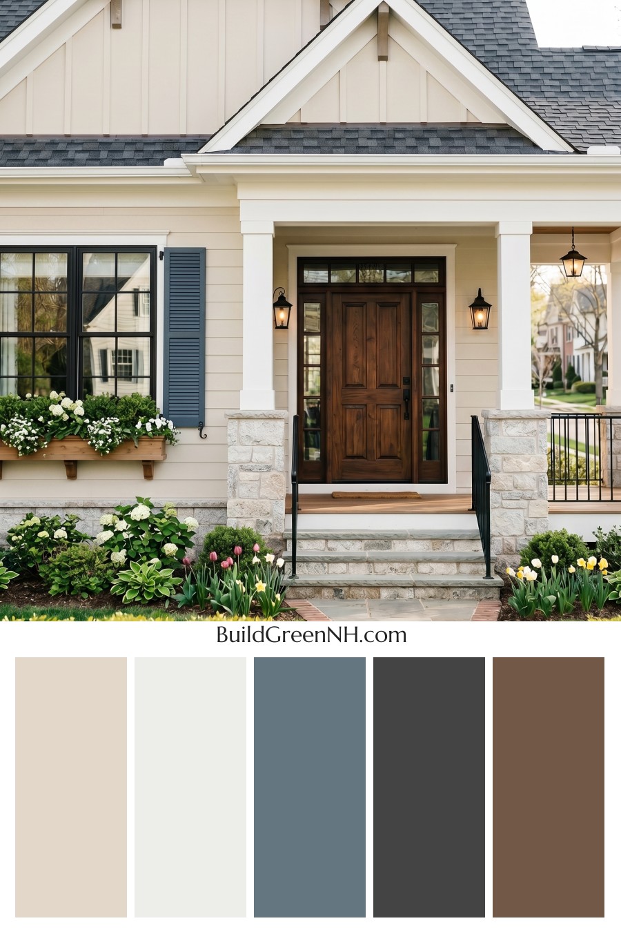 Craftsman White Color Scheme: Chalk Blue Walnut