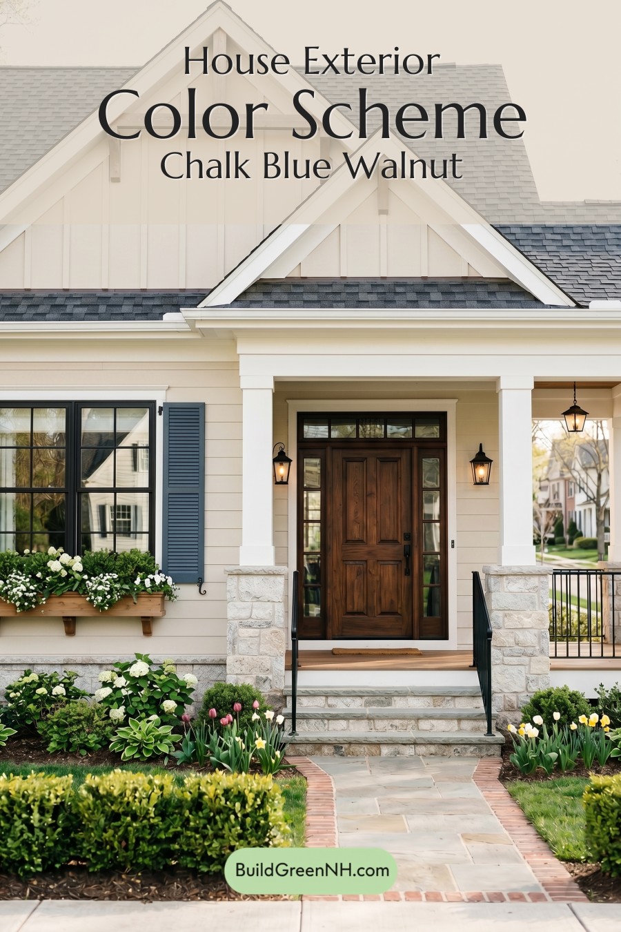 Craftsman White Color Scheme: Chalk Blue Walnut