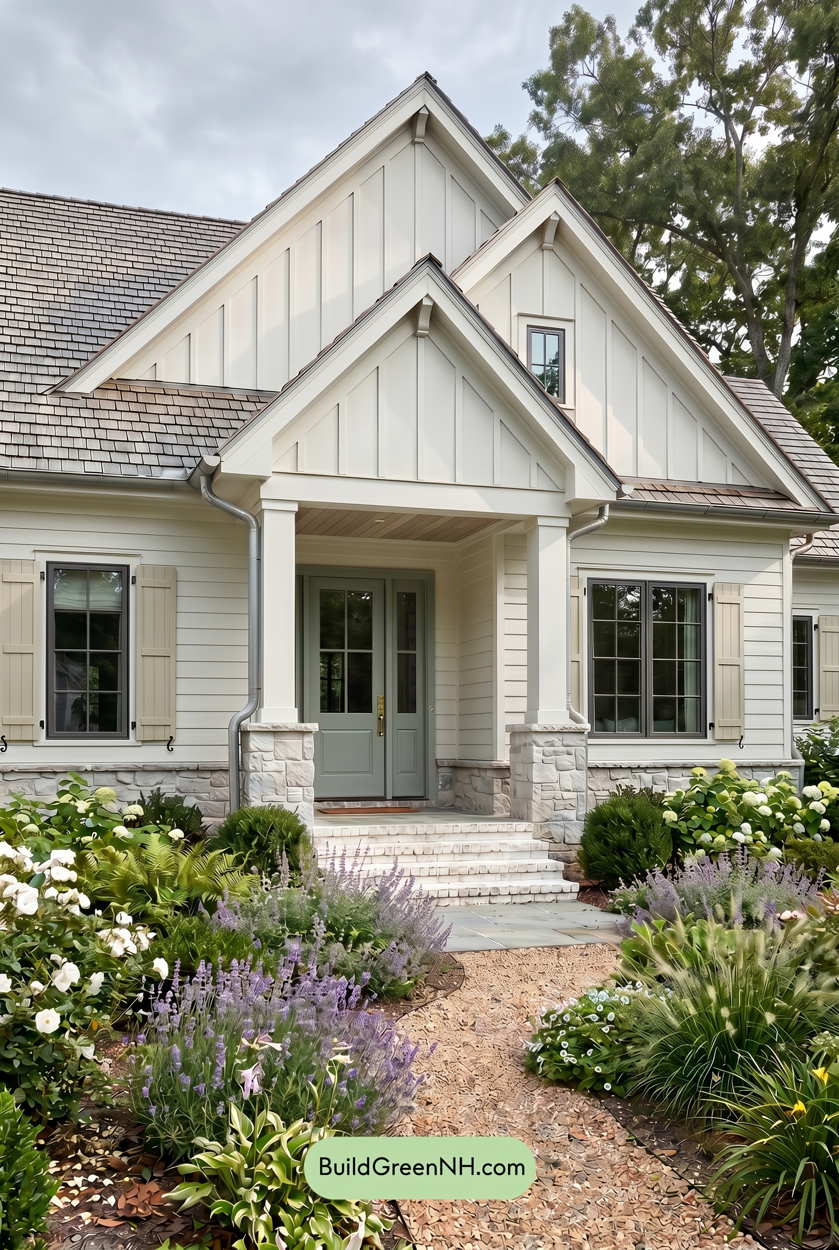 Craftsman White Color Scheme: Cool White Sage - Overcast