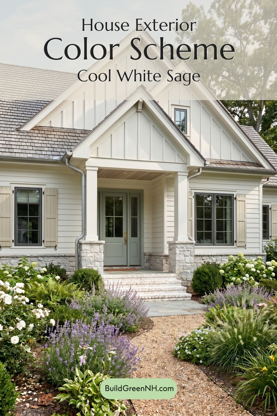 Craftsman White Color Scheme: Cool White Sage