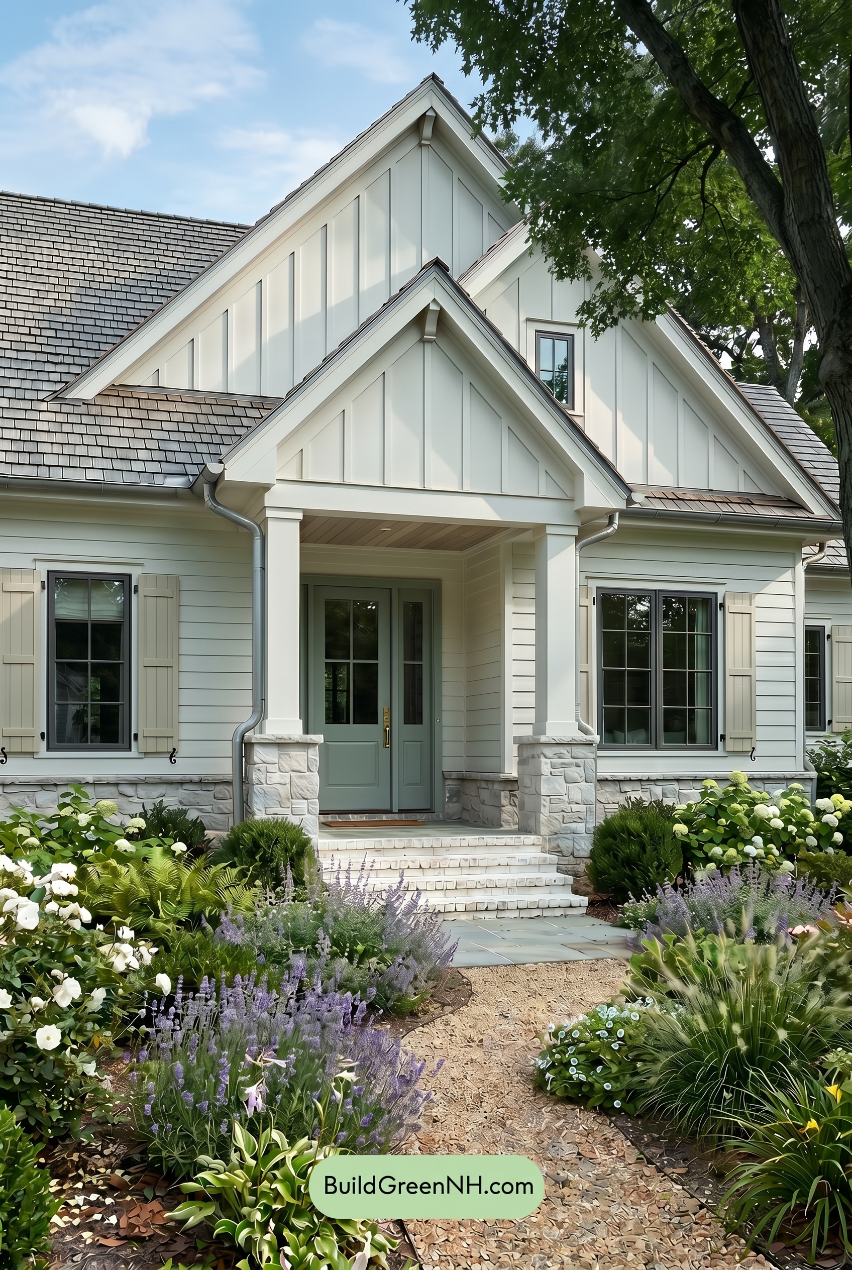 Craftsman White Color Scheme: Cool White Sage - Shade
