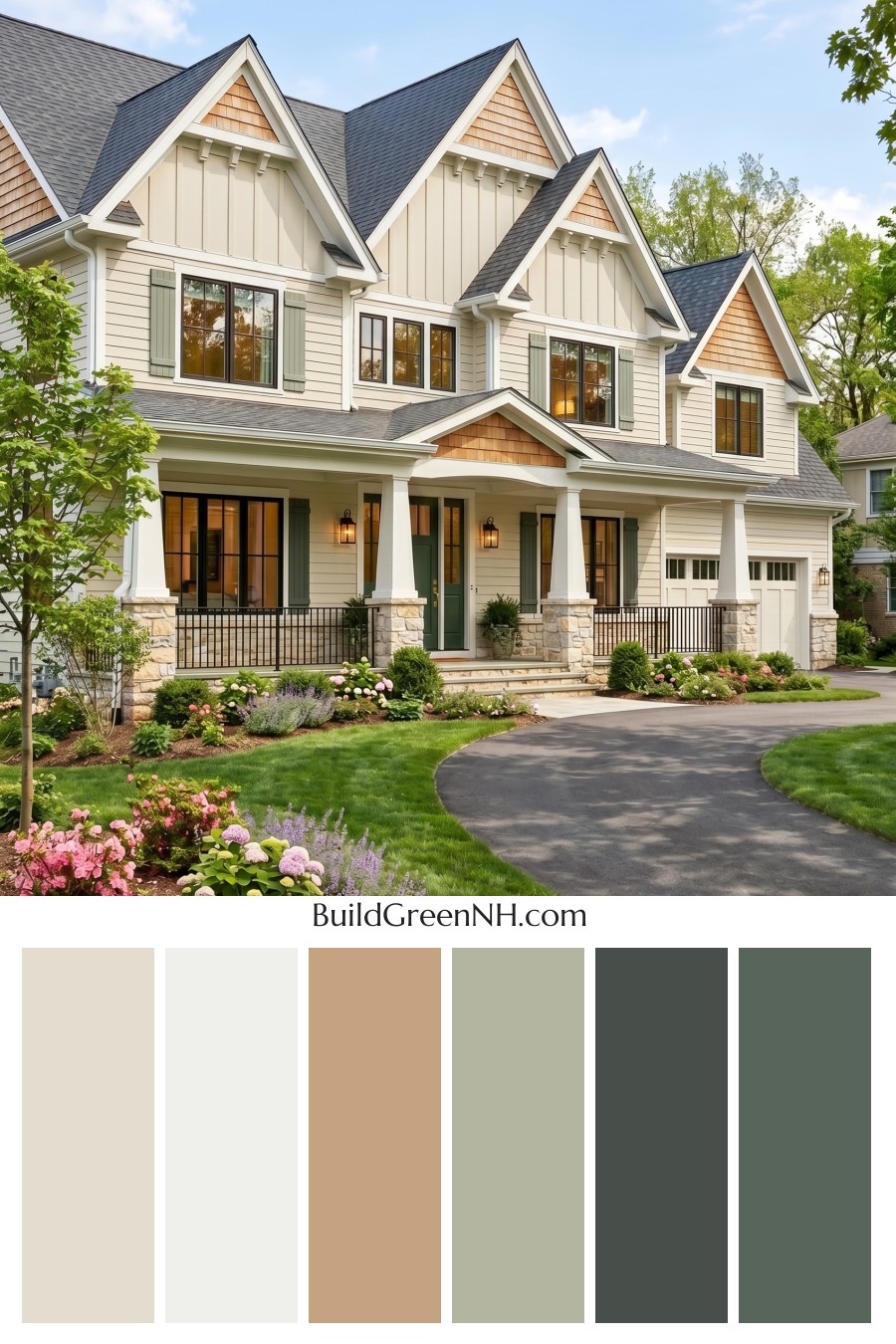 Craftsman White Color Scheme: Ivory Green Welcome