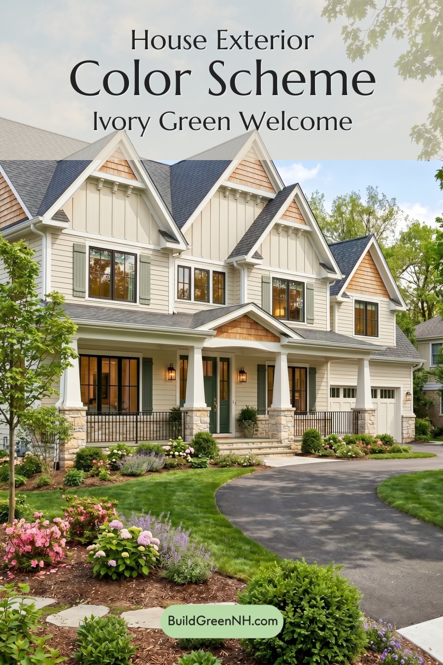 Craftsman White Color Scheme: Ivory Green Welcome