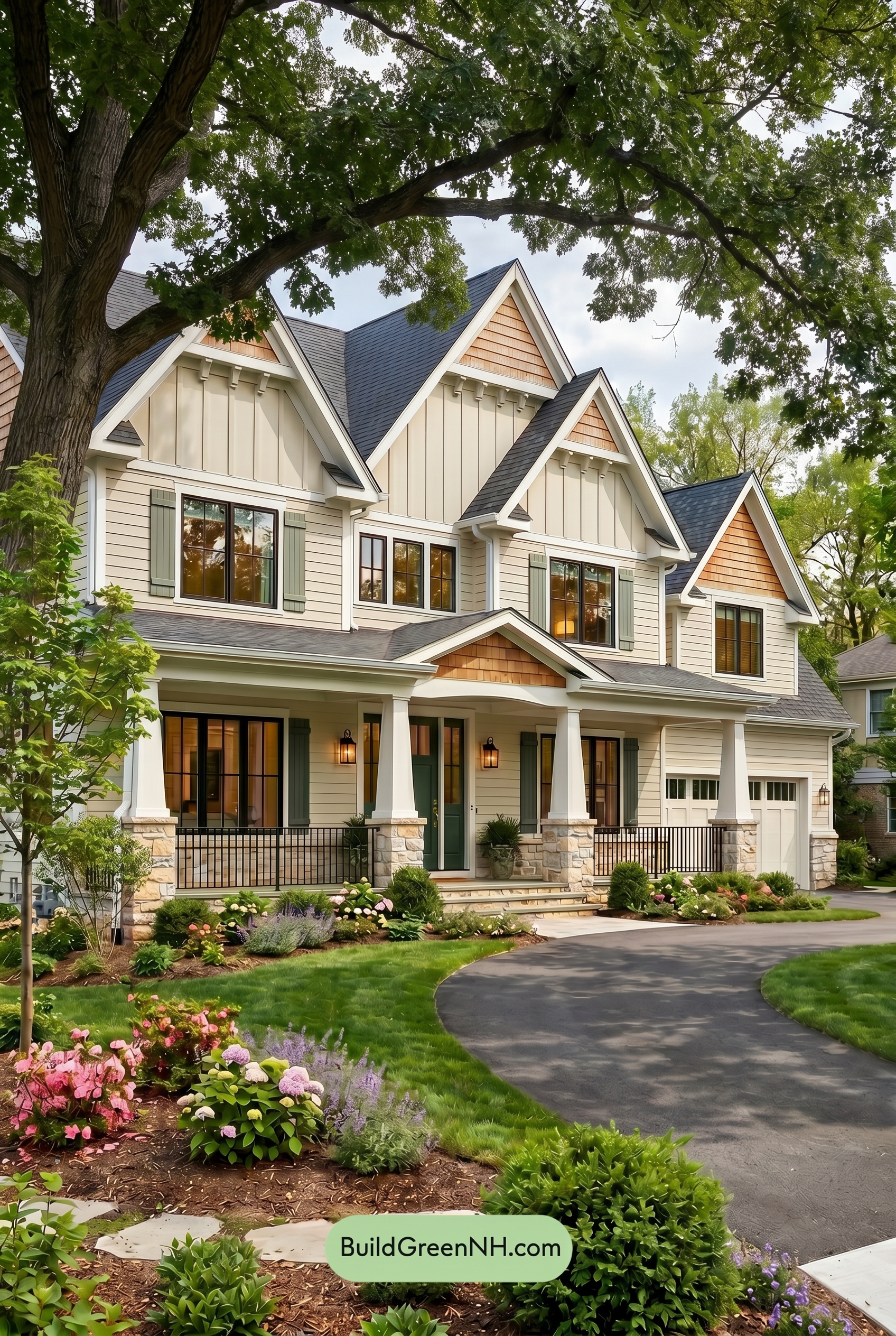 Craftsman White Color Scheme: Ivory Green Welcome - Shade