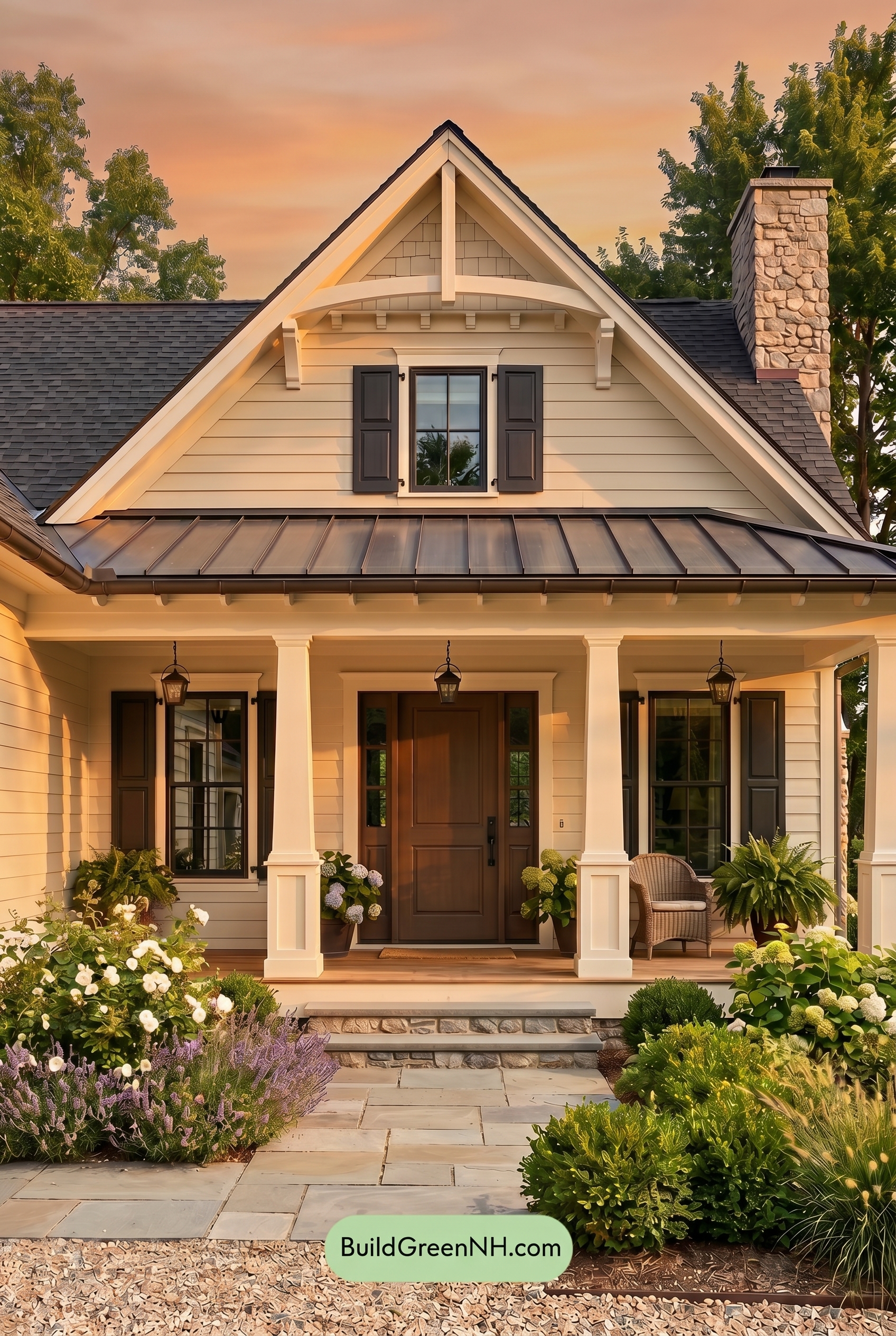 Craftsman White Color Scheme: Milkglass Iron Hearth - Golden Hour