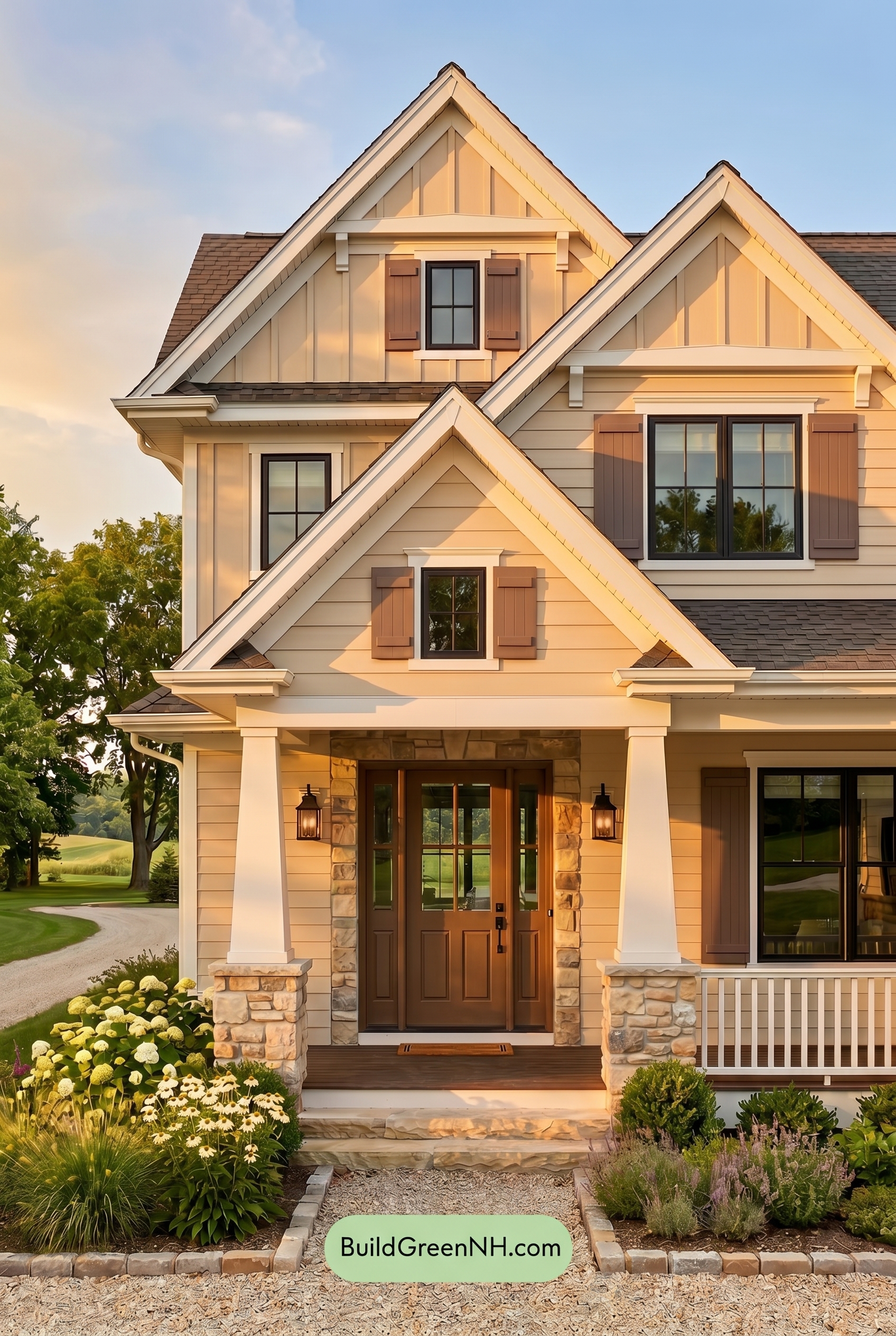 Craftsman White Color Scheme: Oyster Plum Bronze - Golden Hour