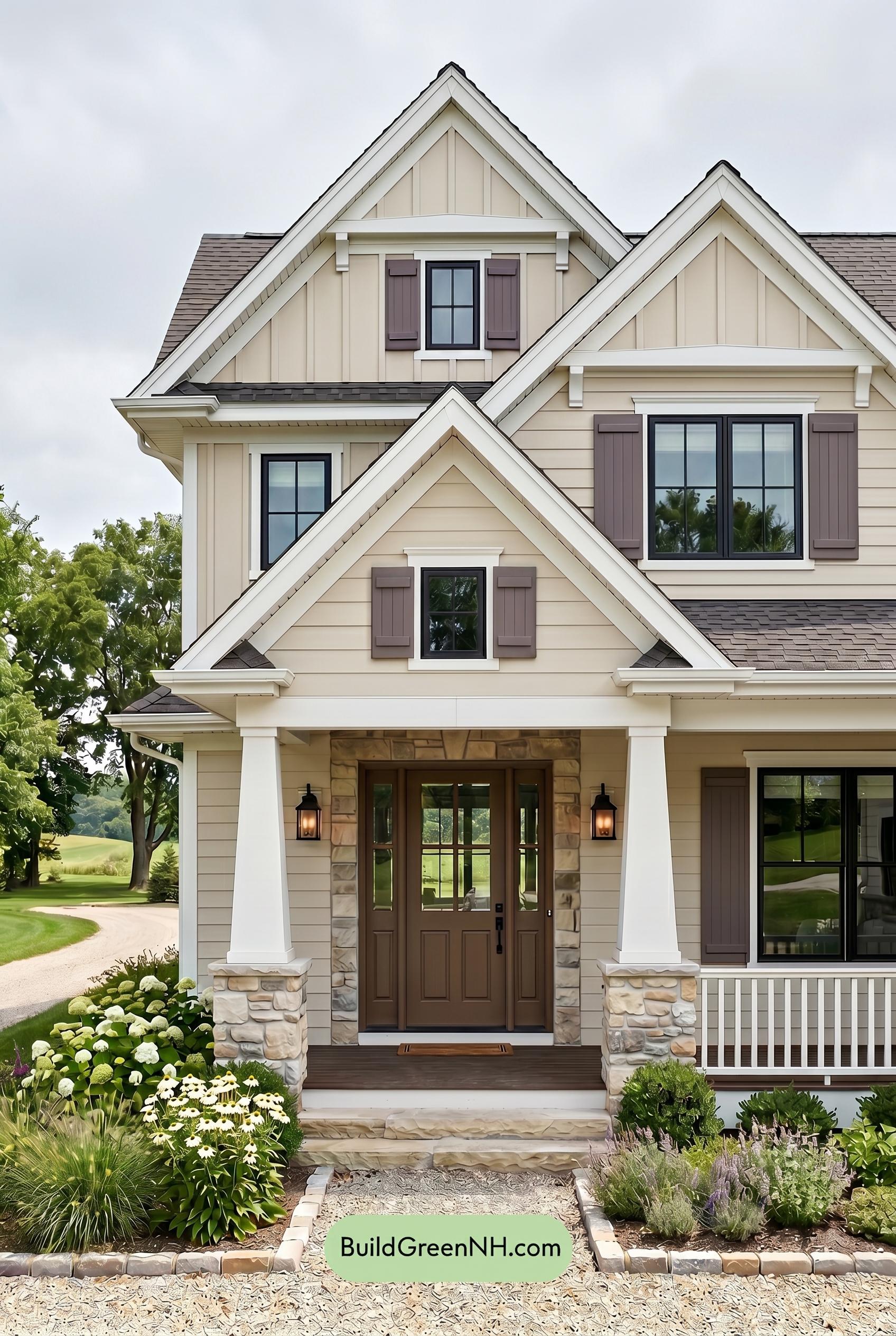 Craftsman White Color Scheme: Oyster Plum Bronze - Overcast