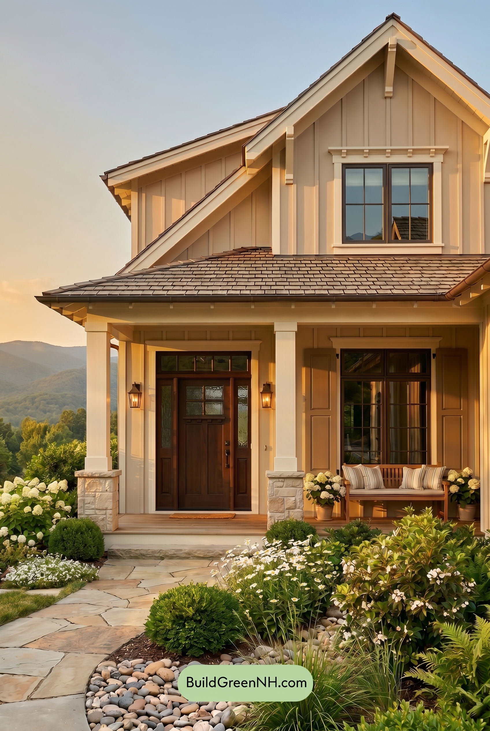 Craftsman White Color Scheme: Pearled White Clay - Golden Hour