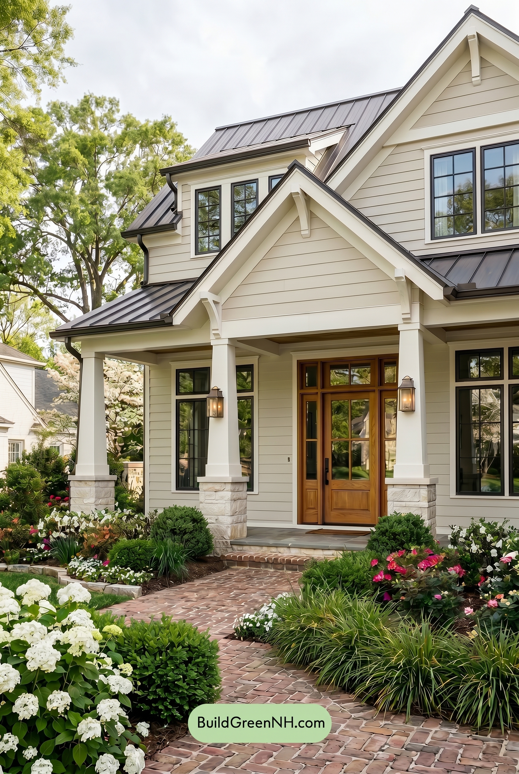 Craftsman White Color Scheme: Warm White Brass - Overcast
