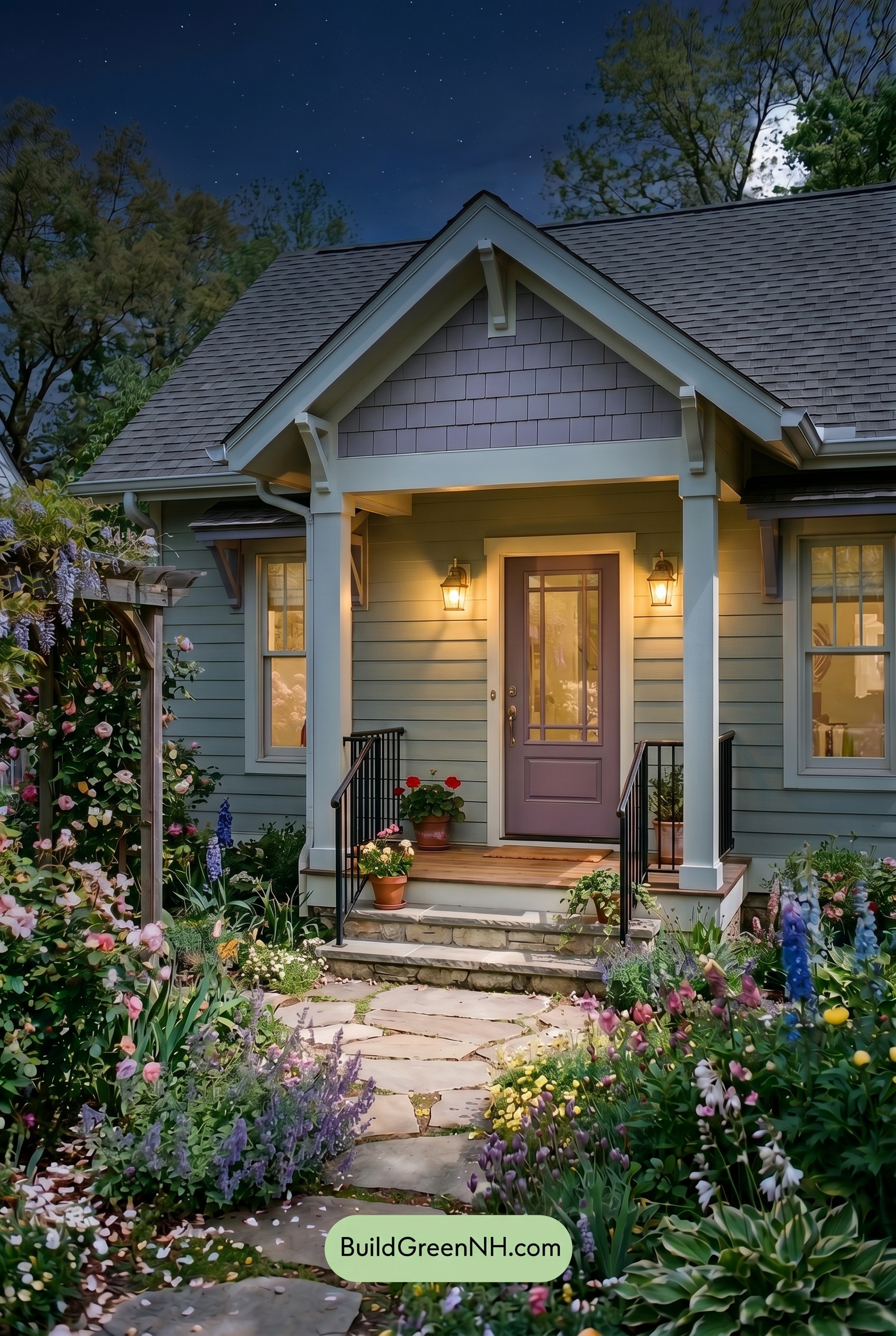 : Garden Quietude - Nighttime