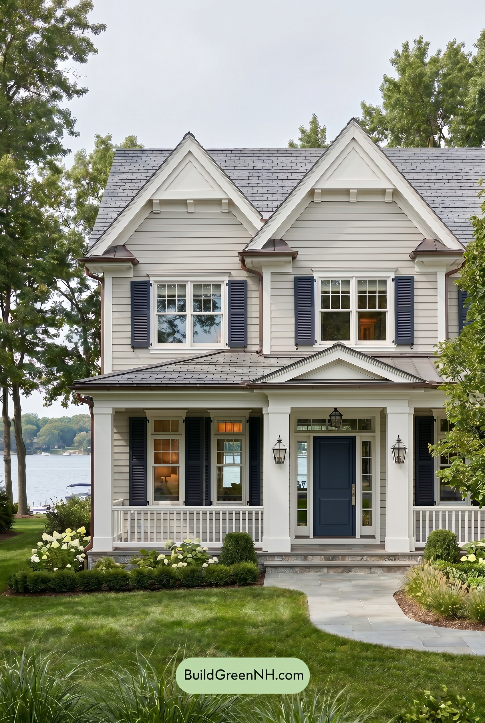 Light Grey Exterior Color Scheme: Cloud Gray Lakefront - Overcast
