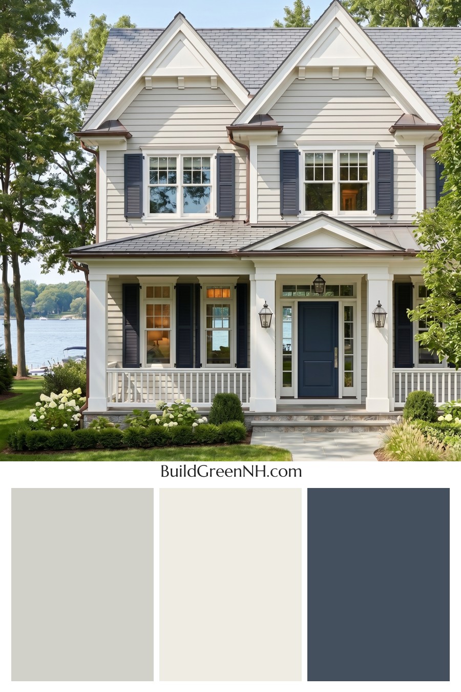 Light Grey Exterior Color Scheme: Cloud Gray Lakefront