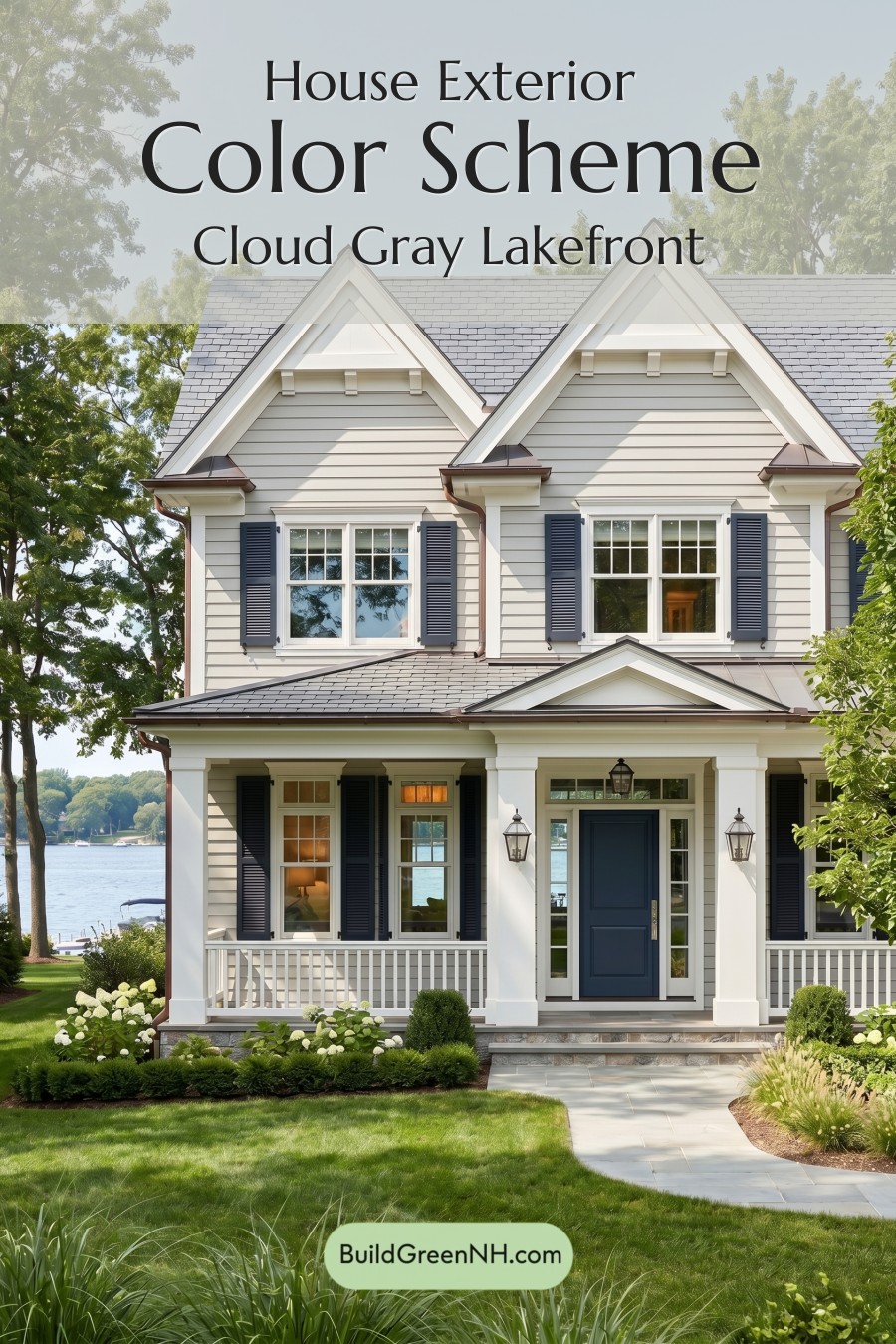 Light Grey Exterior Color Scheme: Cloud Gray Lakefront