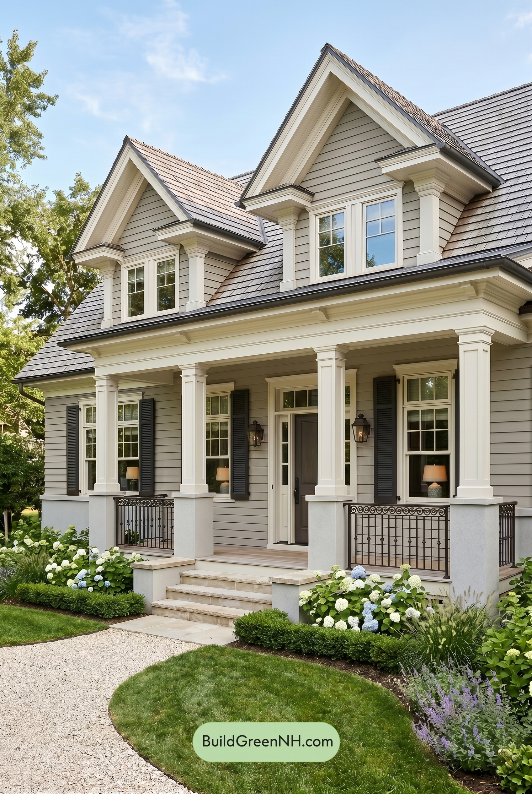 Light Grey Exterior Color Scheme: Greige Coastal Calm