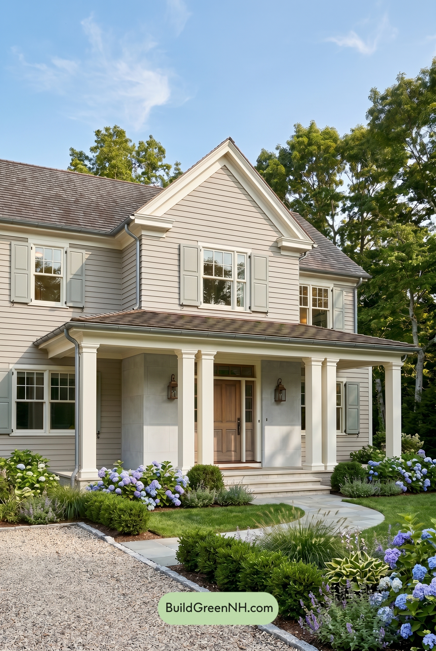 Light Grey Exterior Color Scheme: Greige Coastal Calm