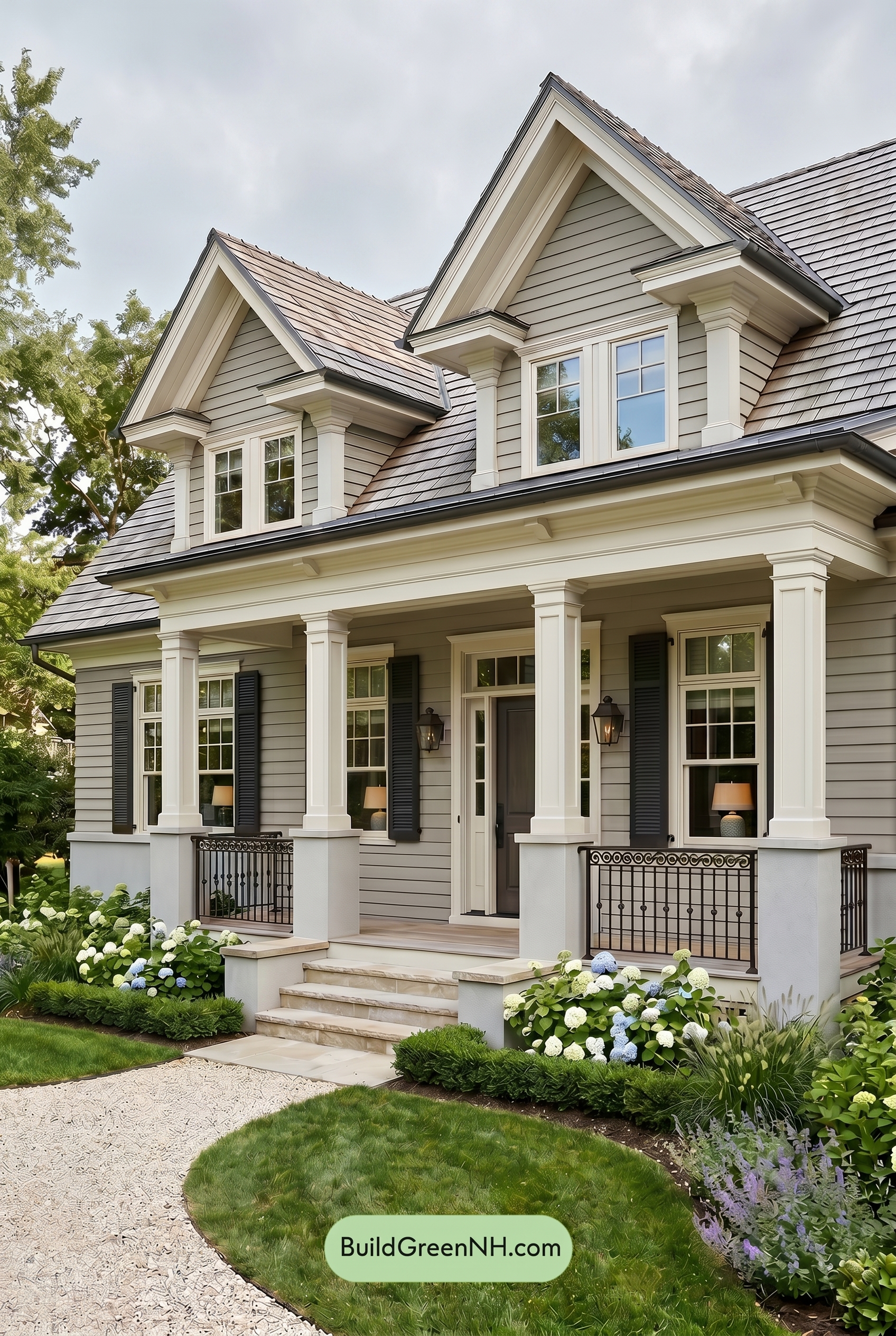 Light Grey Exterior Color Scheme: Greige Coastal Calm - Overcast