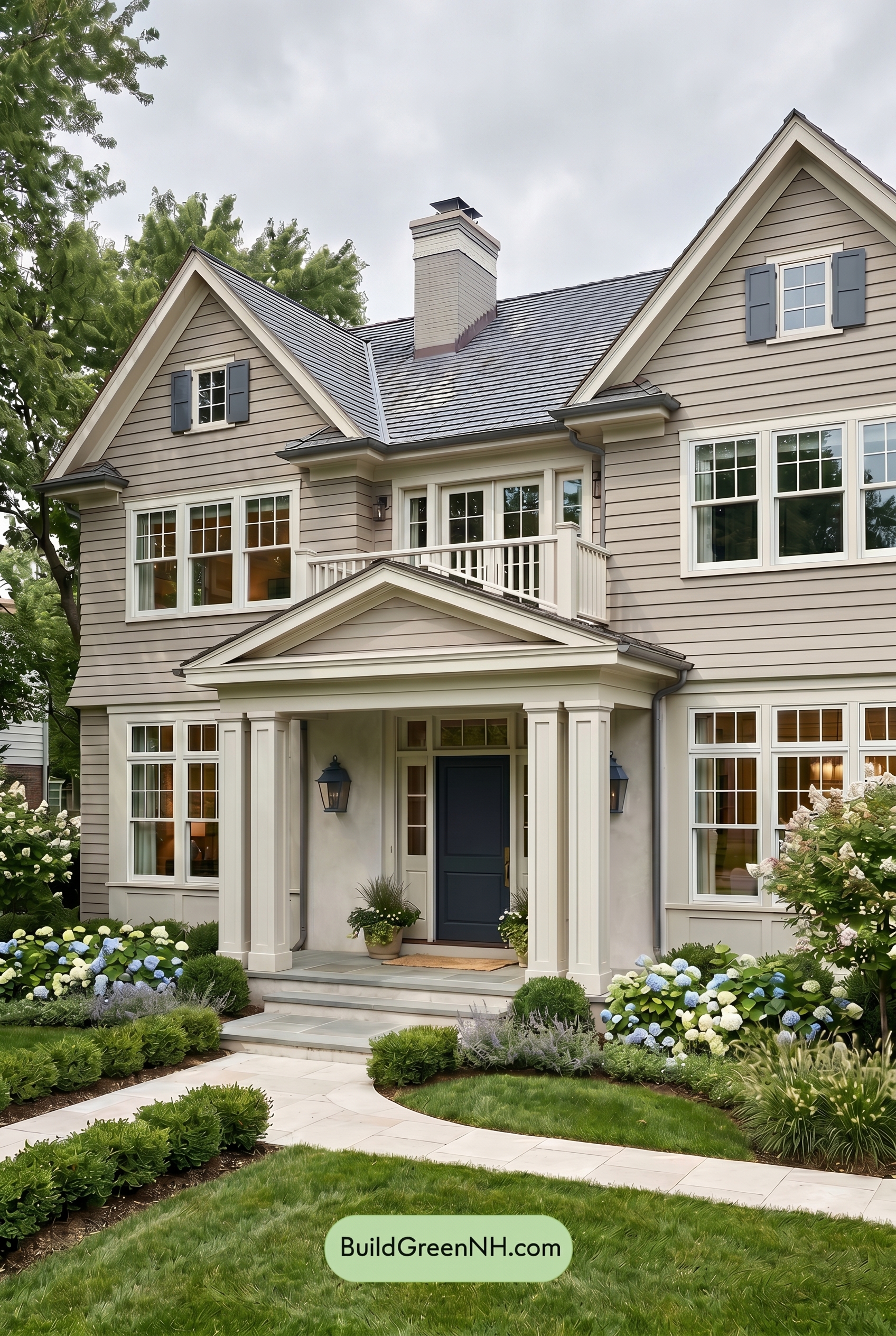 Light Grey Exterior Color Scheme: Greige Coastal Calm - Overcast