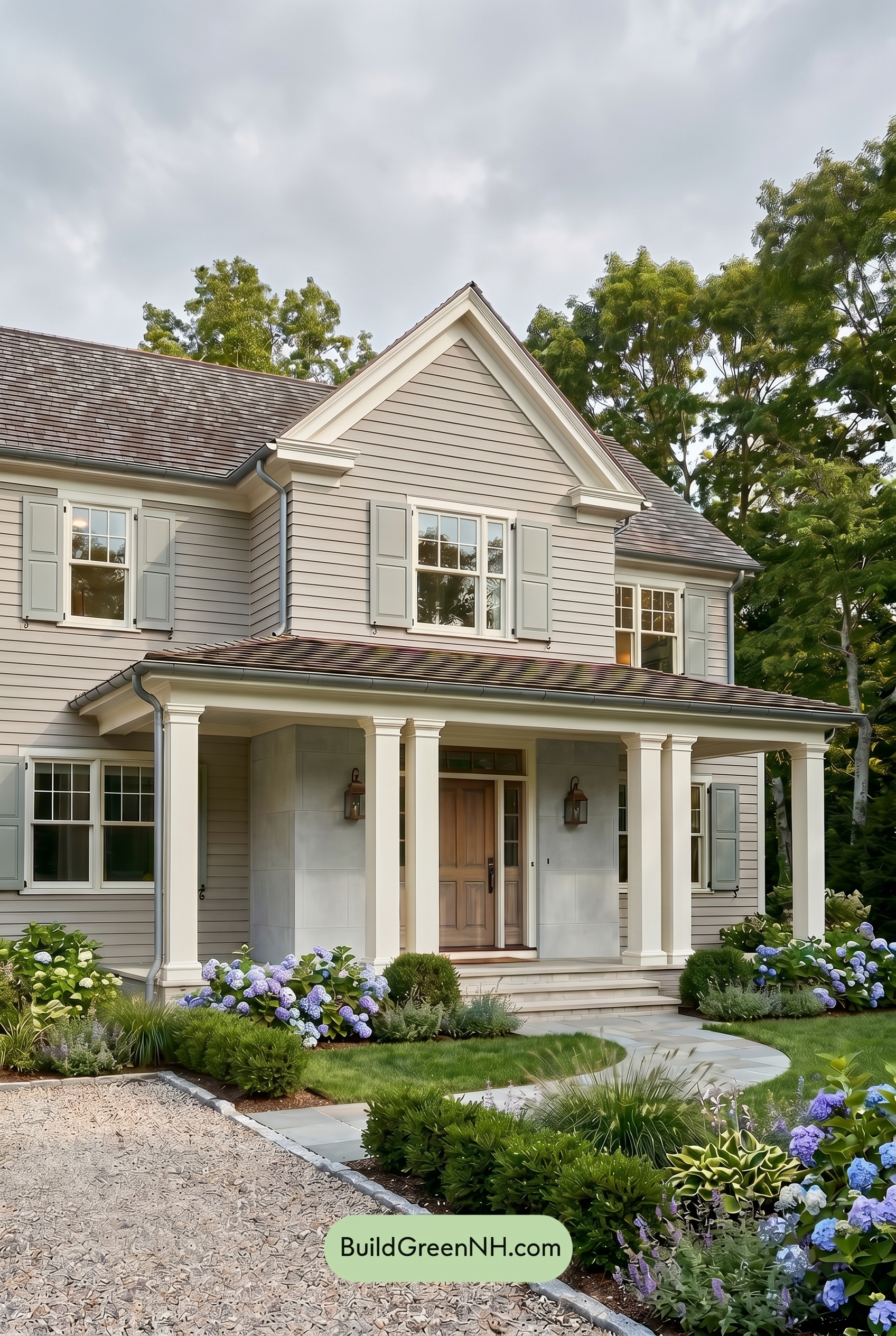 Light Grey Exterior Color Scheme: Greige Coastal Calm - Overcast