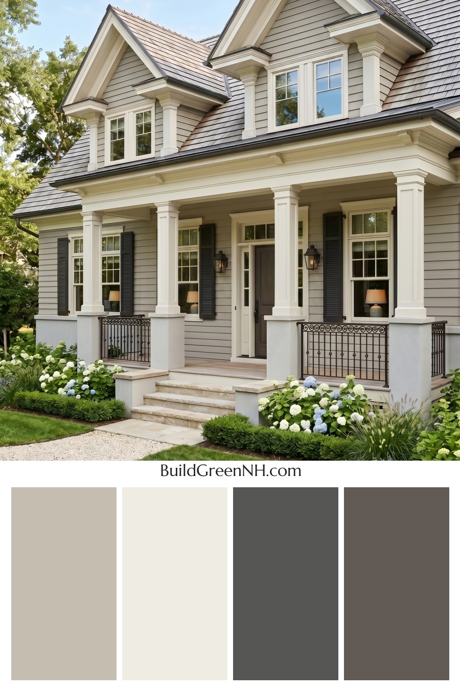Light Grey Exterior Color Scheme: Greige Coastal Calm